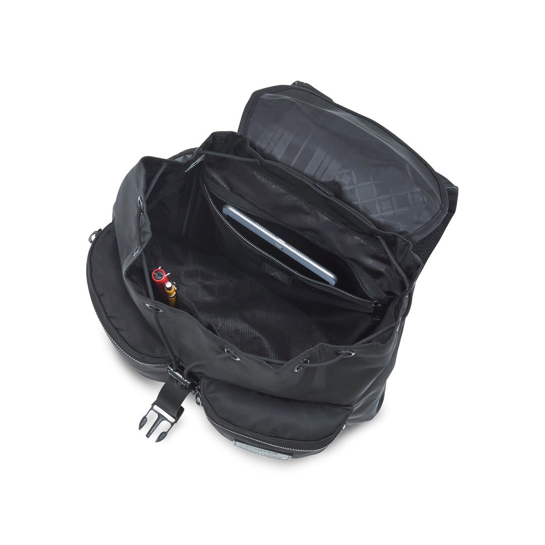 PORTER INTERNATIONAL Semi Backpack (M) 'Black' - open main compartment
