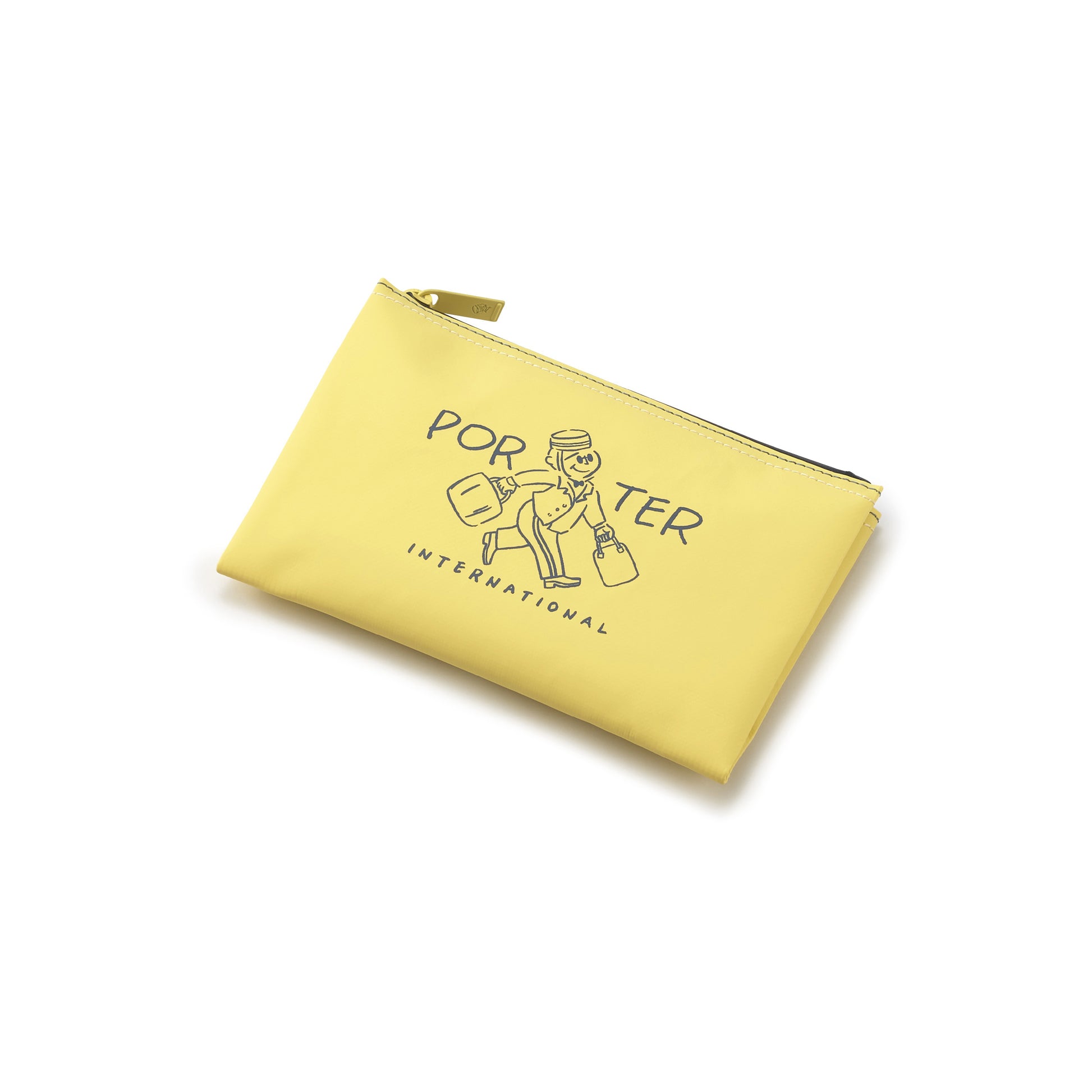 PORTER INTERNATIONAL Gappy HandBag Pouch Cream Yellow lightweight handbag matching pouch adjustable strap everyday accessory