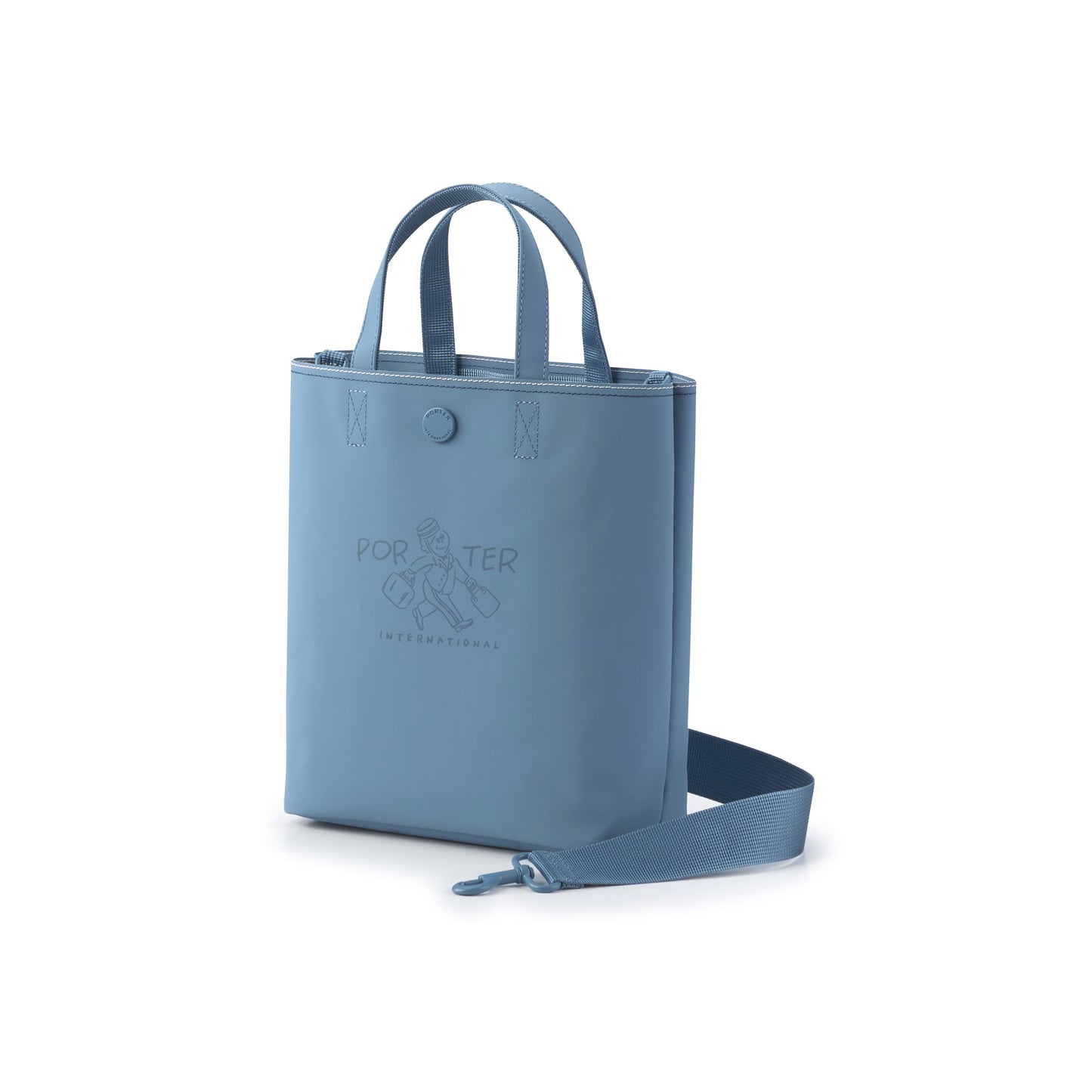 PORTER INTERNATIONAL Gappy HandBag Pouch Sky Blue lightweight handbag matching pouch adjustable strap everyday accessory