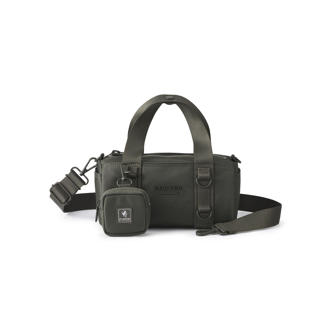 PORTER INTERNATIONAL Rollin Handbag S Grey front profile view - SKU 11871-00103