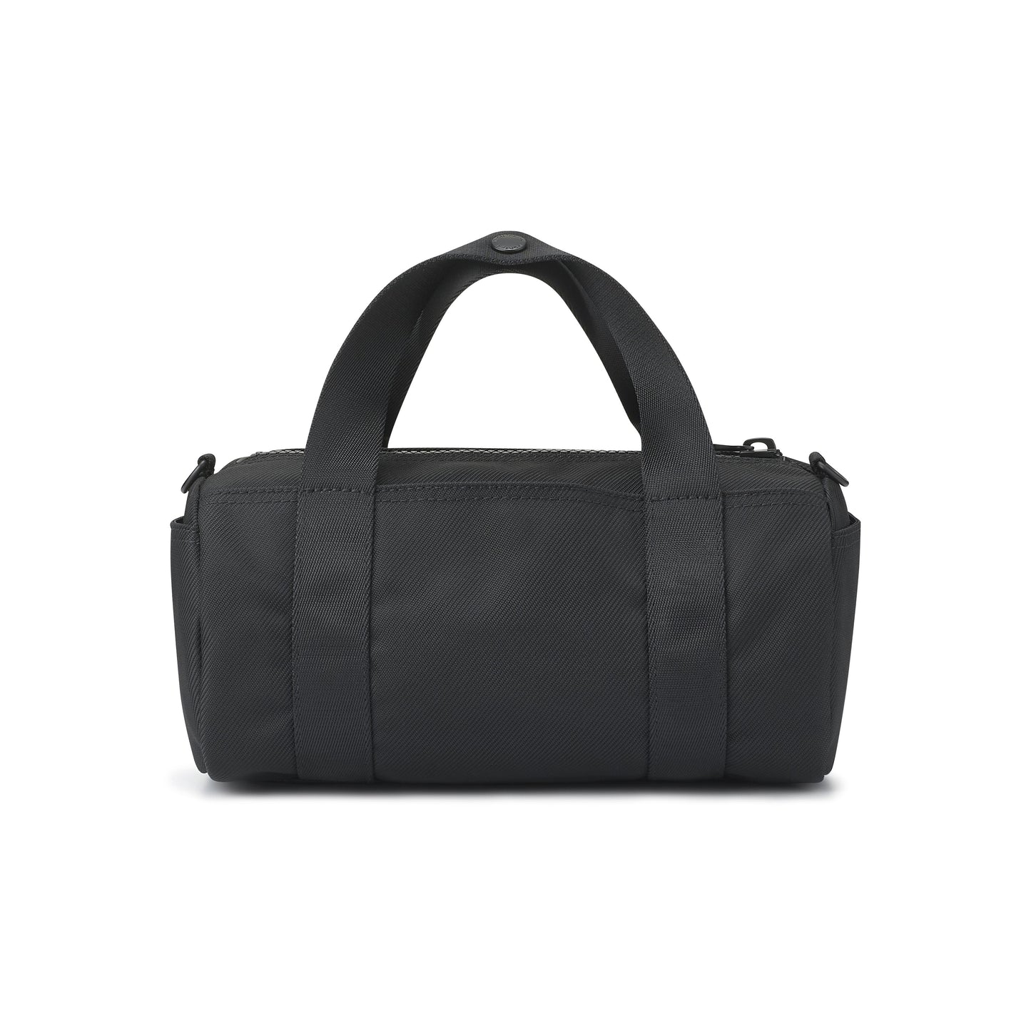 PORTER INTERNATIONAL Rollin Handbag M Black textured nylon shoulder bag cylindrical shape detachable strap mini pouch