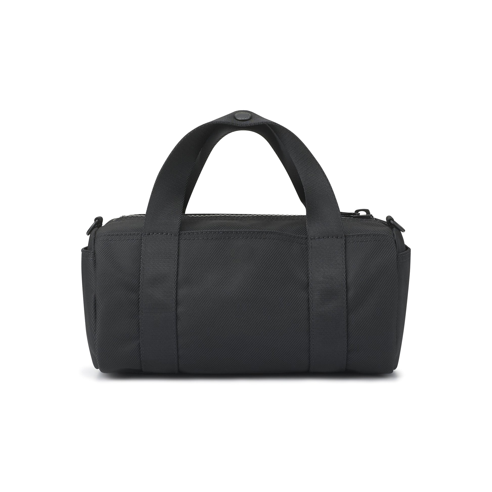 PORTER INTERNATIONAL Rollin Handbag M Black textured nylon shoulder bag cylindrical shape detachable strap mini pouch