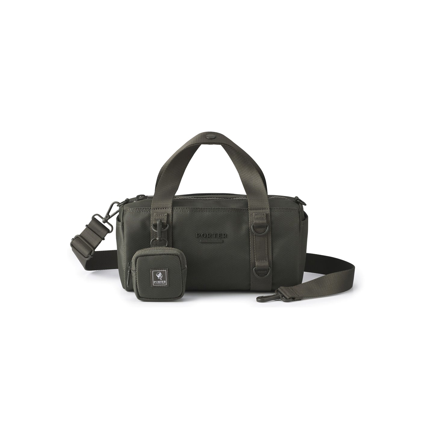 PORTER INTERNATIONAL Roll In HandBag M Grey utility handbag matching mini pouch adjustable strap everyday carry bag