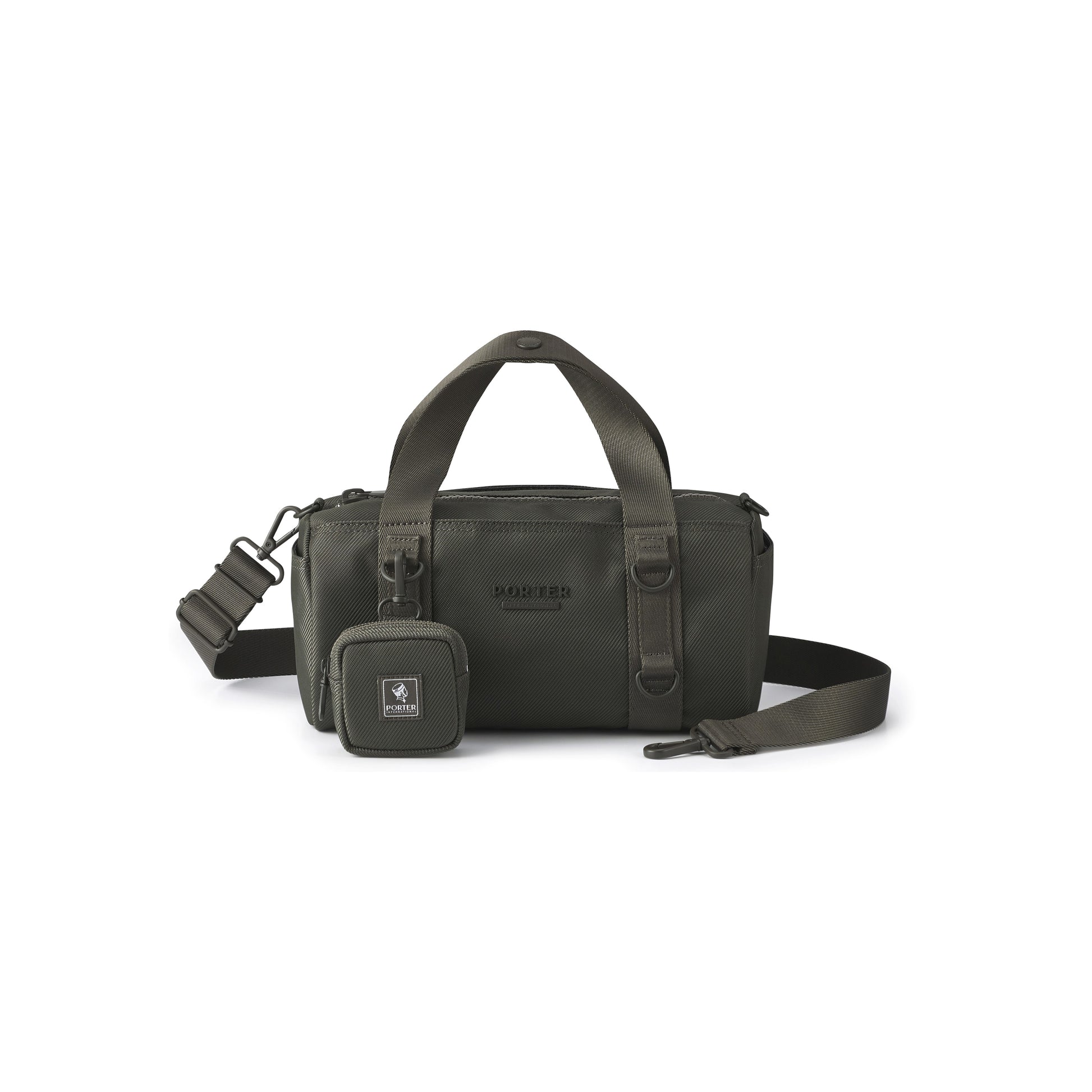 PORTER INTERNATIONAL Roll In HandBag M Grey utility handbag matching mini pouch adjustable strap everyday carry bag