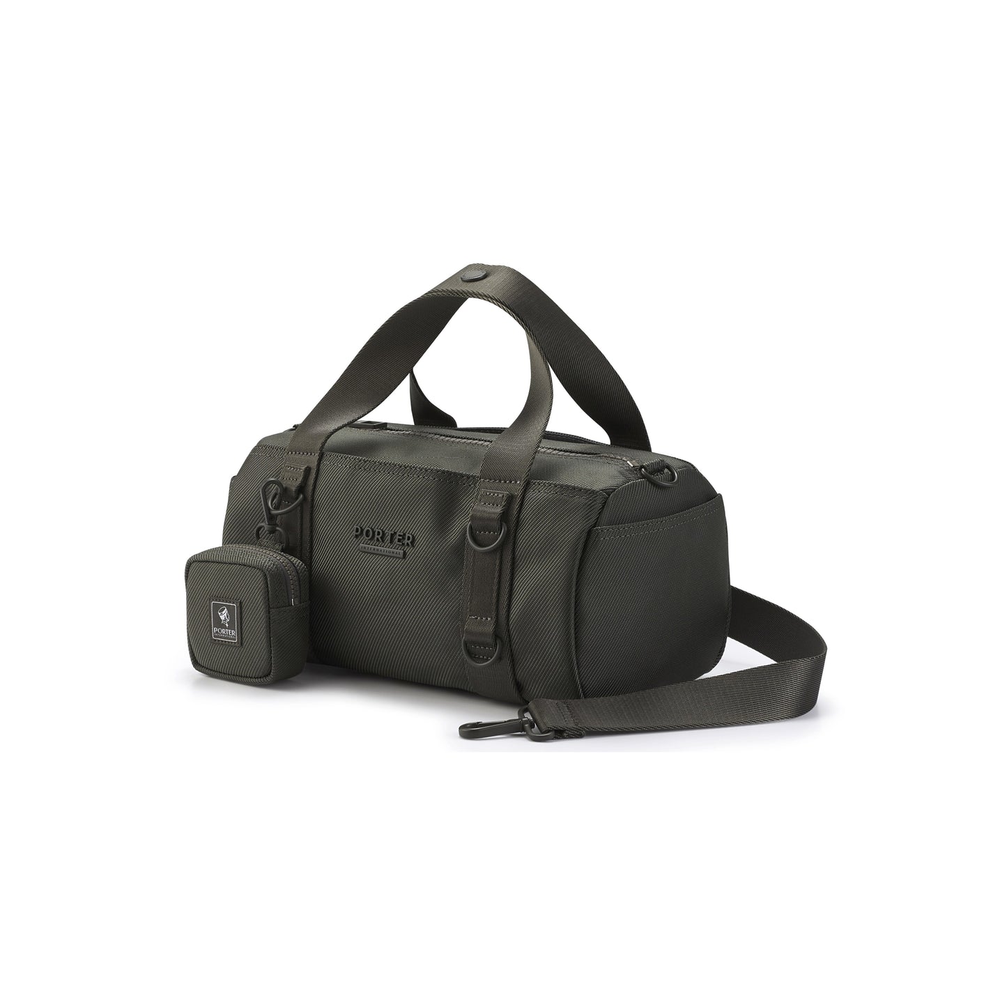PORTER INTERNATIONAL Roll In HandBag M Grey utility handbag matching mini pouch adjustable strap everyday carry bag