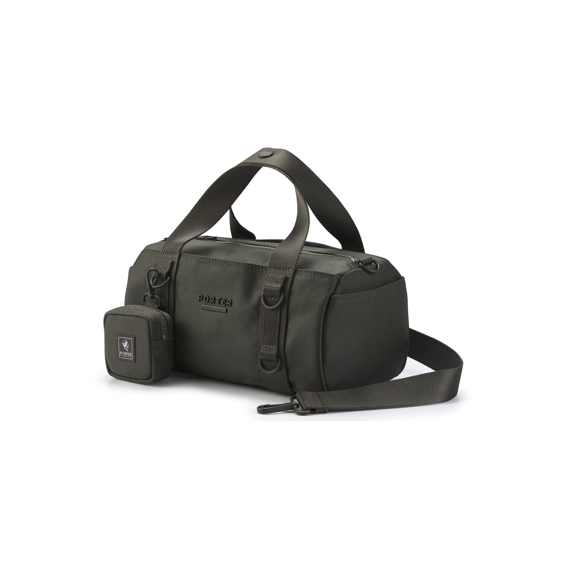 PORTER INTERNATIONAL Roll In HandBag M Grey utility handbag matching mini pouch adjustable strap everyday carry bag