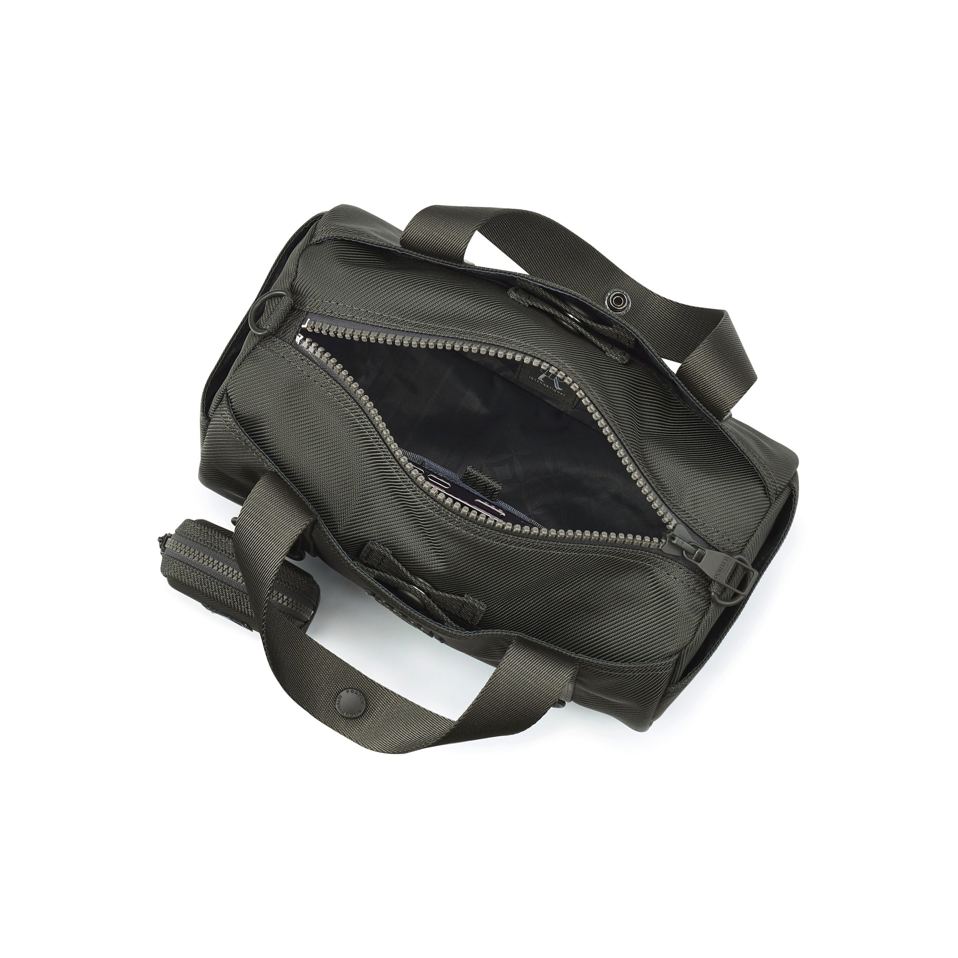 PORTER INTERNATIONAL Roll In HandBag M Grey utility handbag matching mini pouch adjustable strap everyday carry bag