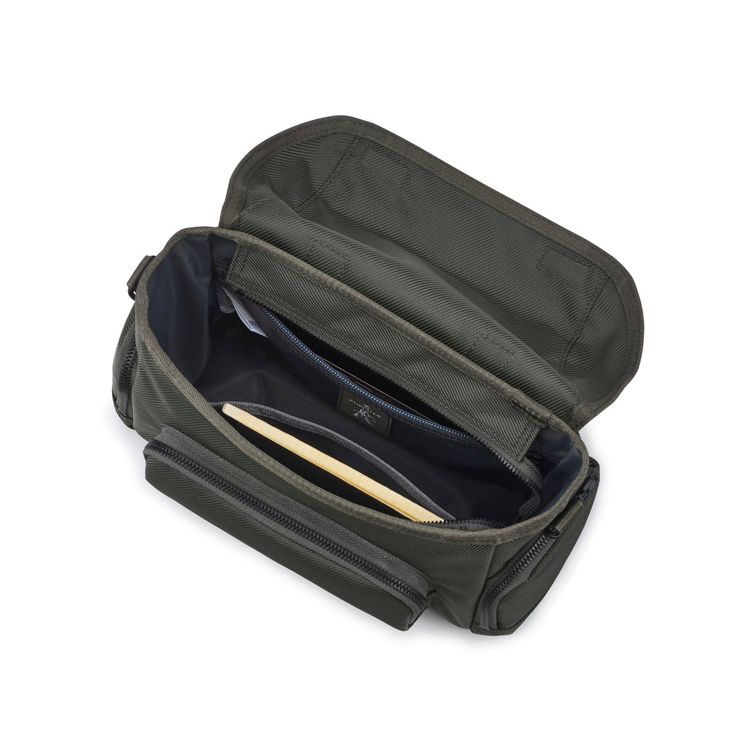 PORTER INTERNATIONAL Matrix Shoulder Bag (M) 'Grey' - open main compartment
