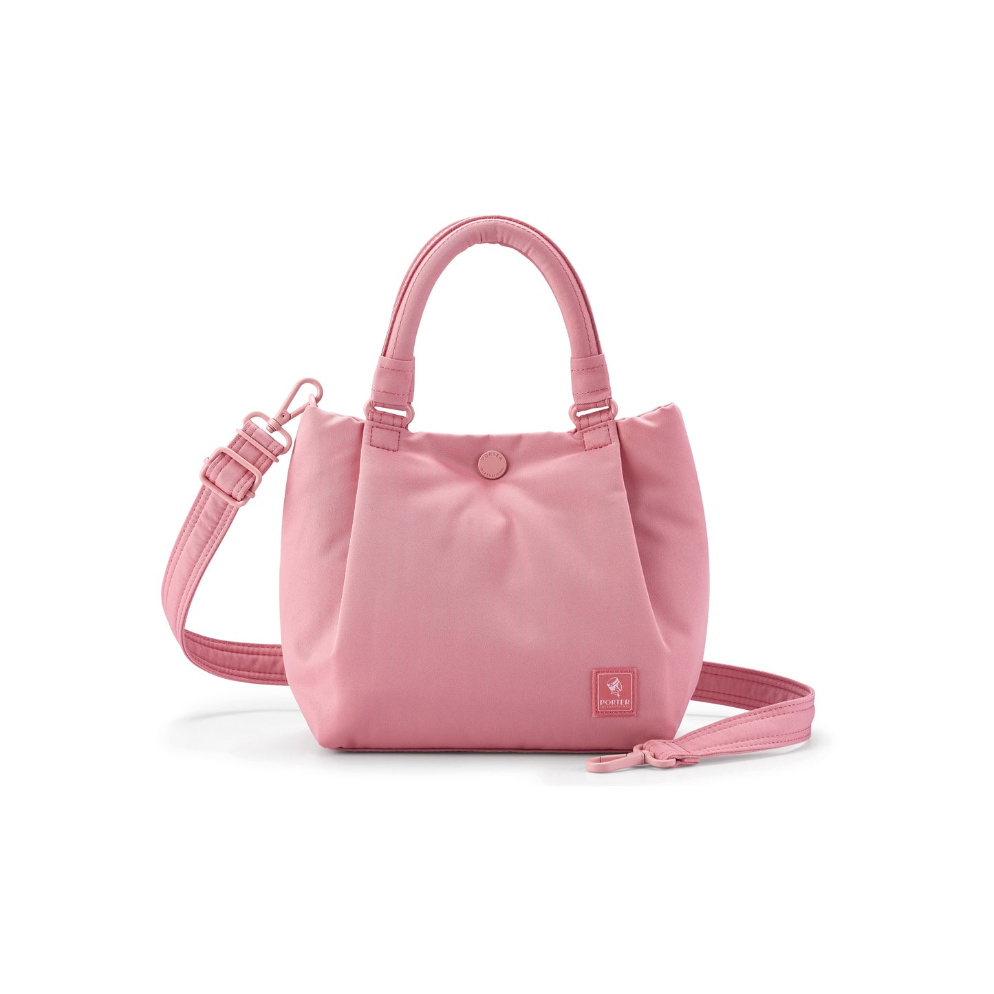 PORTER INTERNATIONAL Cush Handbag Pink lightweight handbag minimalist design adjustable strap everyday carry bag