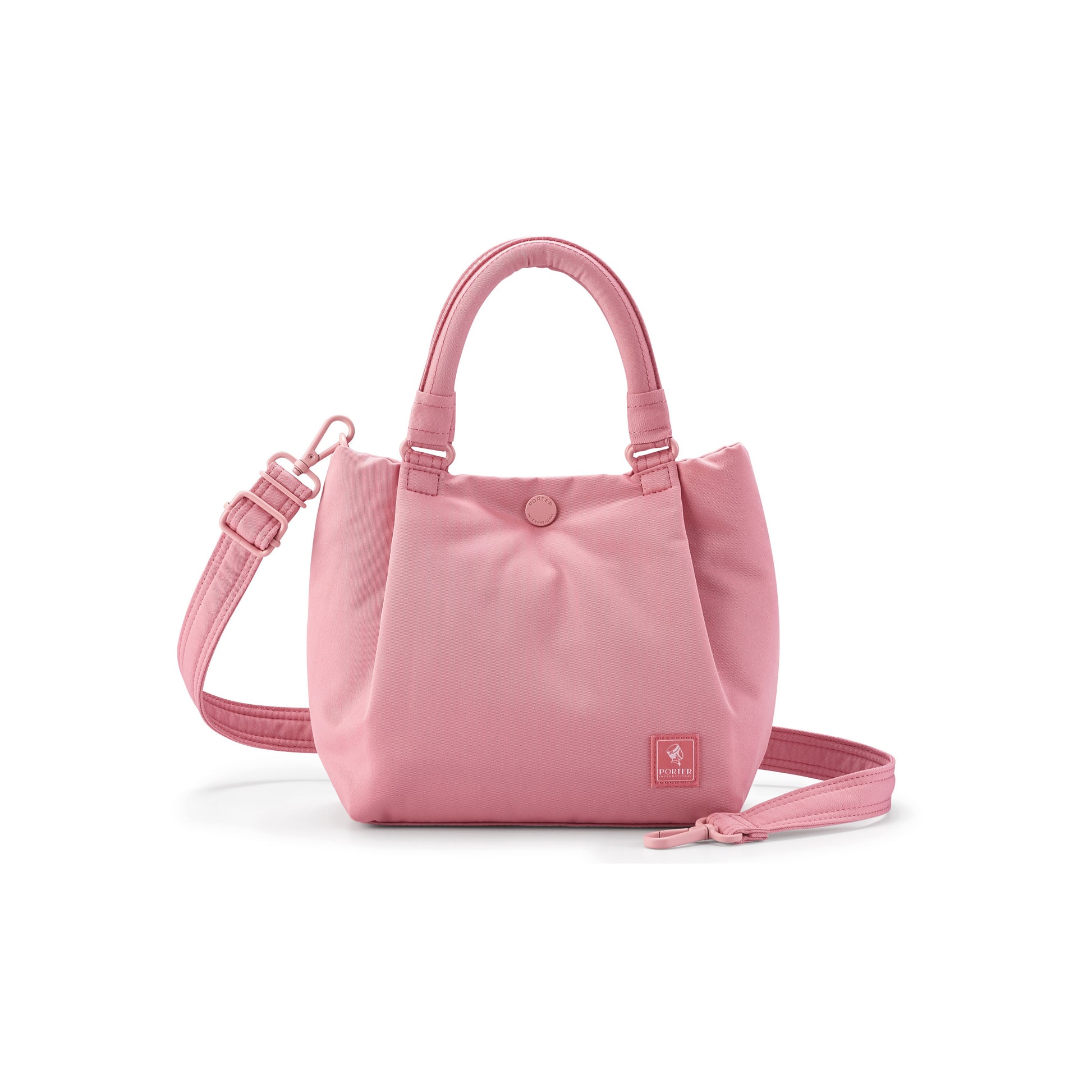 PORTER INTERNATIONAL Cush Handbag Pink lightweight handbag minimalist design adjustable strap everyday carry bag