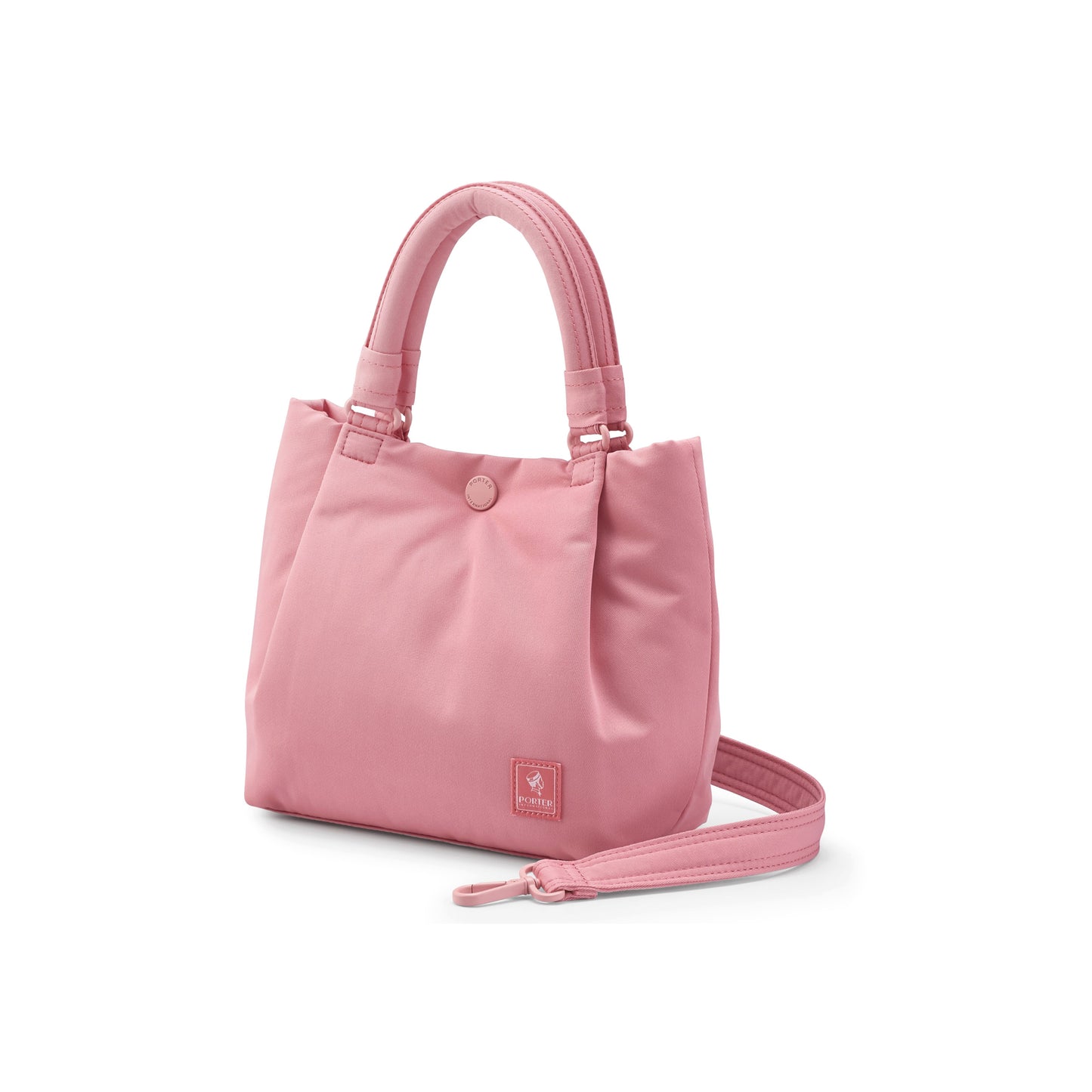 PORTER INTERNATIONAL Cush Handbag Pink lightweight handbag minimalist design adjustable strap everyday carry bag