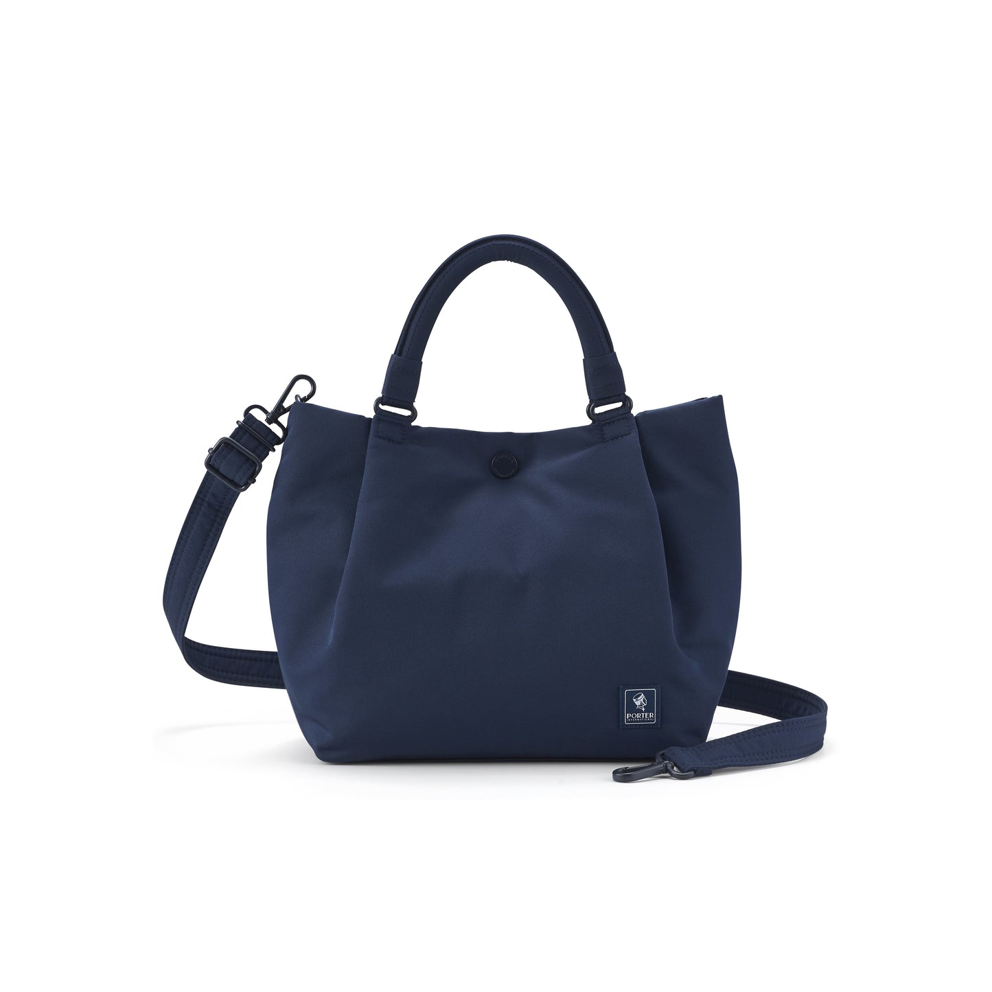 PORTER INTERNATIONAL Cush Handbag Navy Blue lightweight handbag minimalist design adjustable strap everyday carry bag