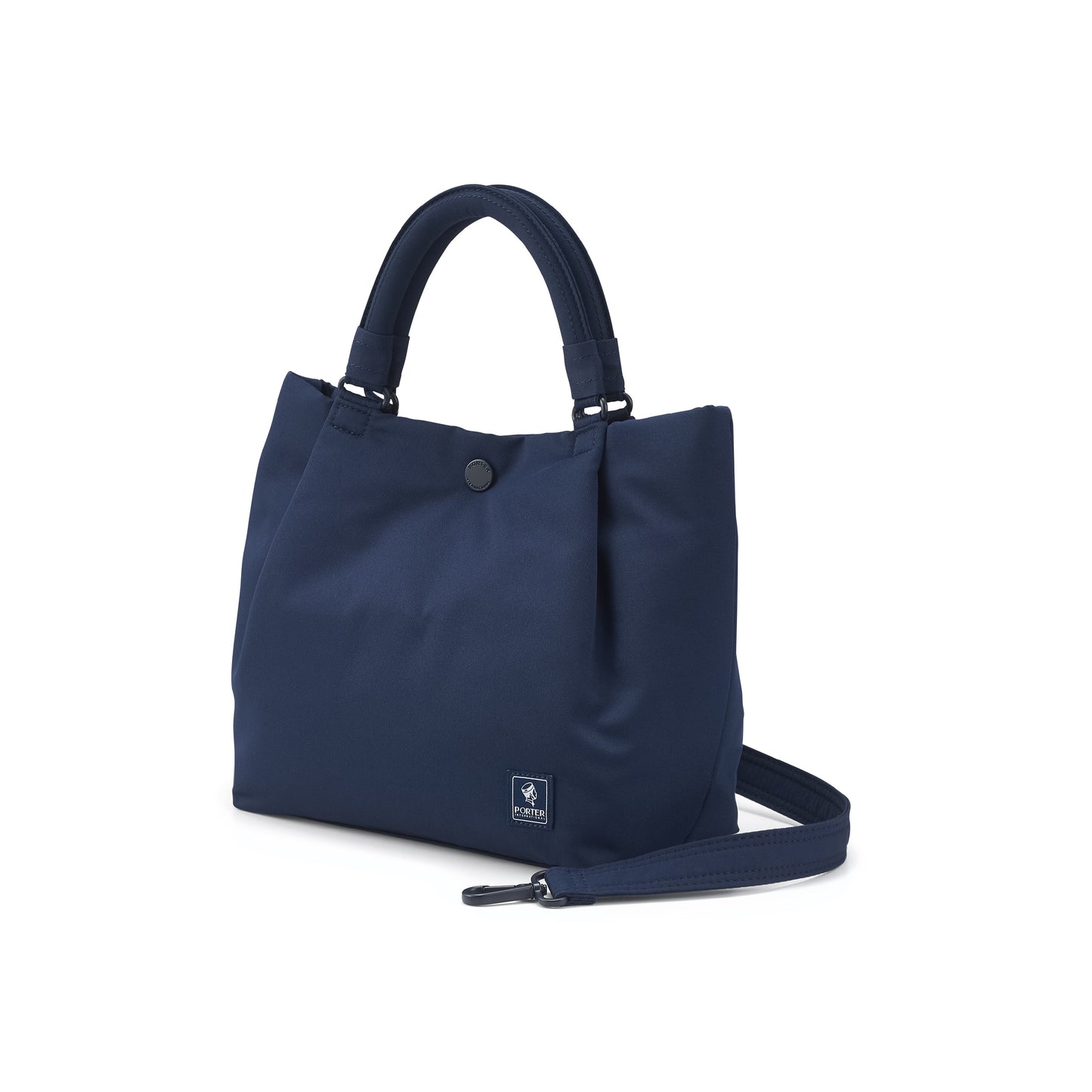 PORTER INTERNATIONAL Cush Handbag Navy Blue lightweight handbag minimalist design adjustable strap everyday carry bag