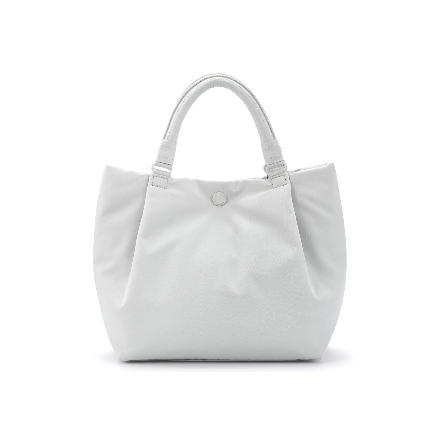 PORTER INTERNATIONAL Cush Handbag Beige lightweight handbag minimalist design adjustable strap everyday carry bag