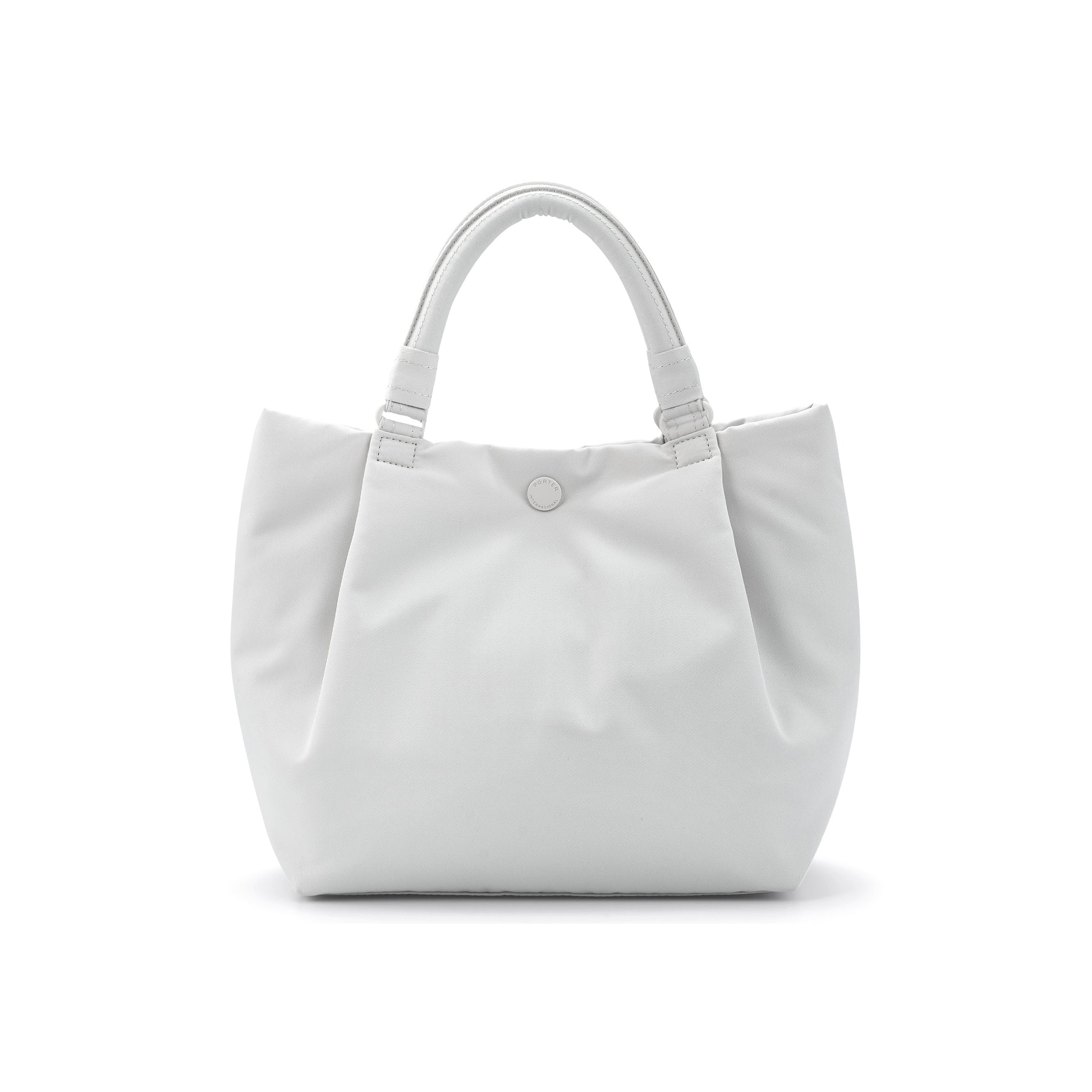 PORTER INTERNATIONAL Cush Handbag Beige lightweight handbag minimalist design adjustable strap everyday carry bag