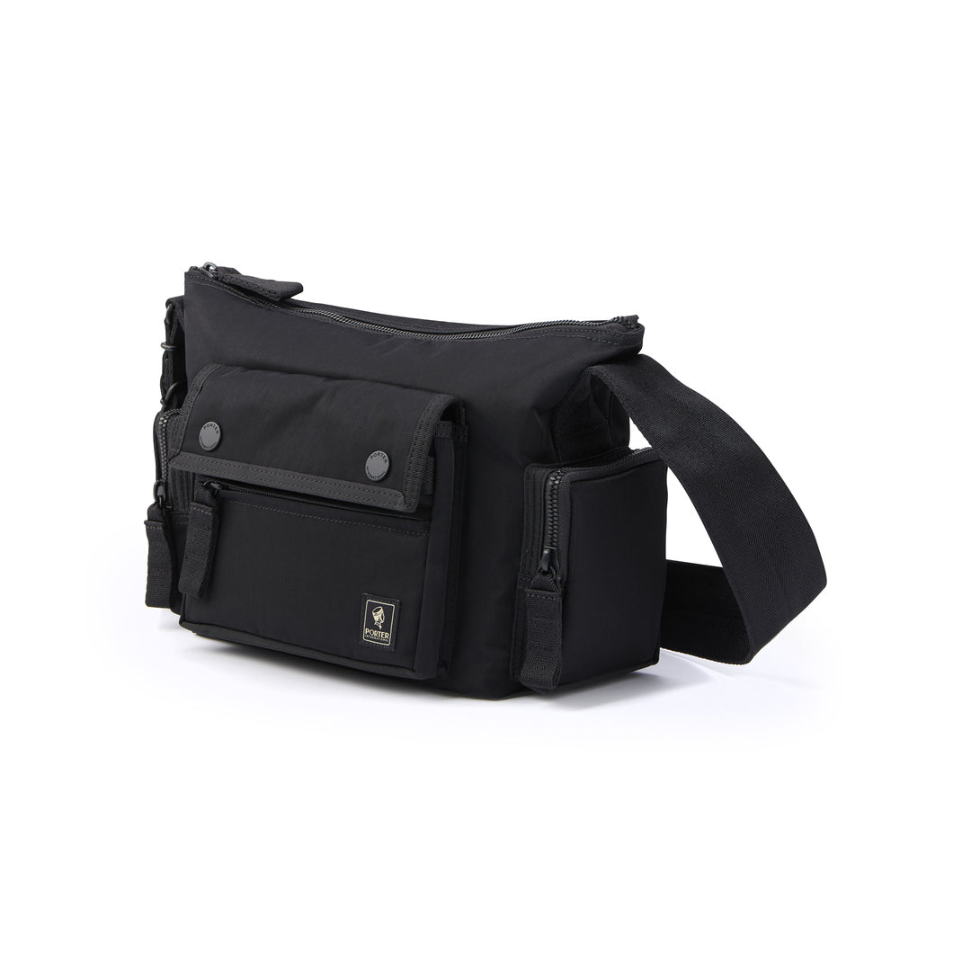 PORTER INTERNATIONAL Anchor Shoulder Bag (S) 'Black' - front angled view