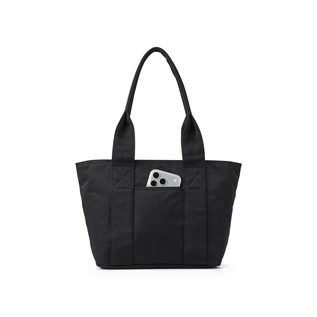 PORTER INTERNATIONAL Anchor Tote (S) 'Black' - rear exterior pocket showing phone storage