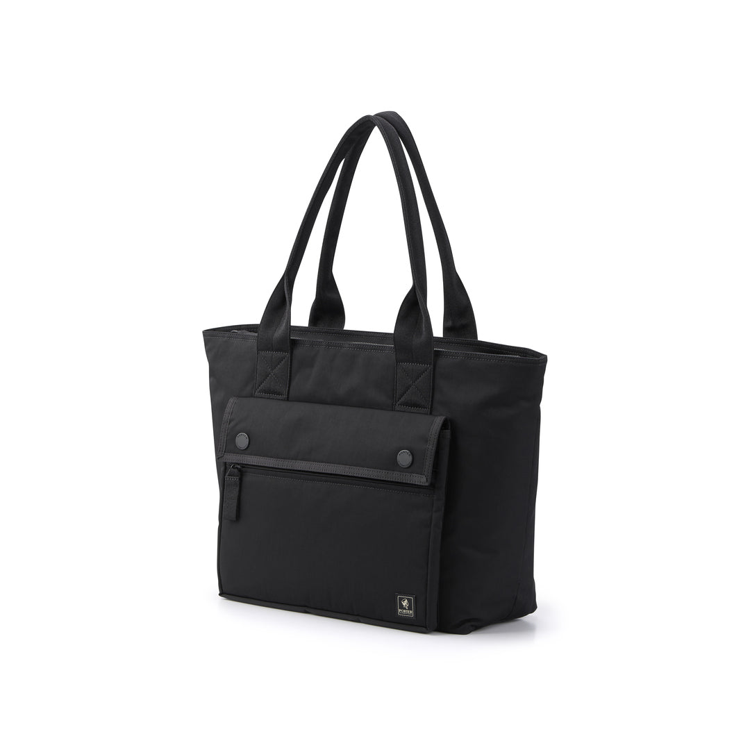 PORTER INTERNATIONAL Anchor Tote (M) 'Black' - front angled view