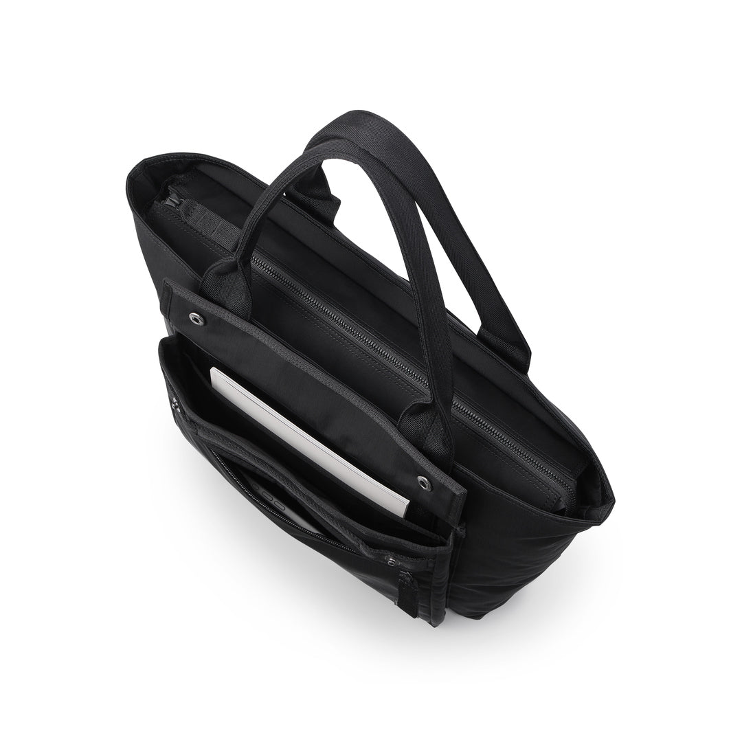 PORTER INTERNATIONAL Anchor Tote (M) 'Black' - open front compartment