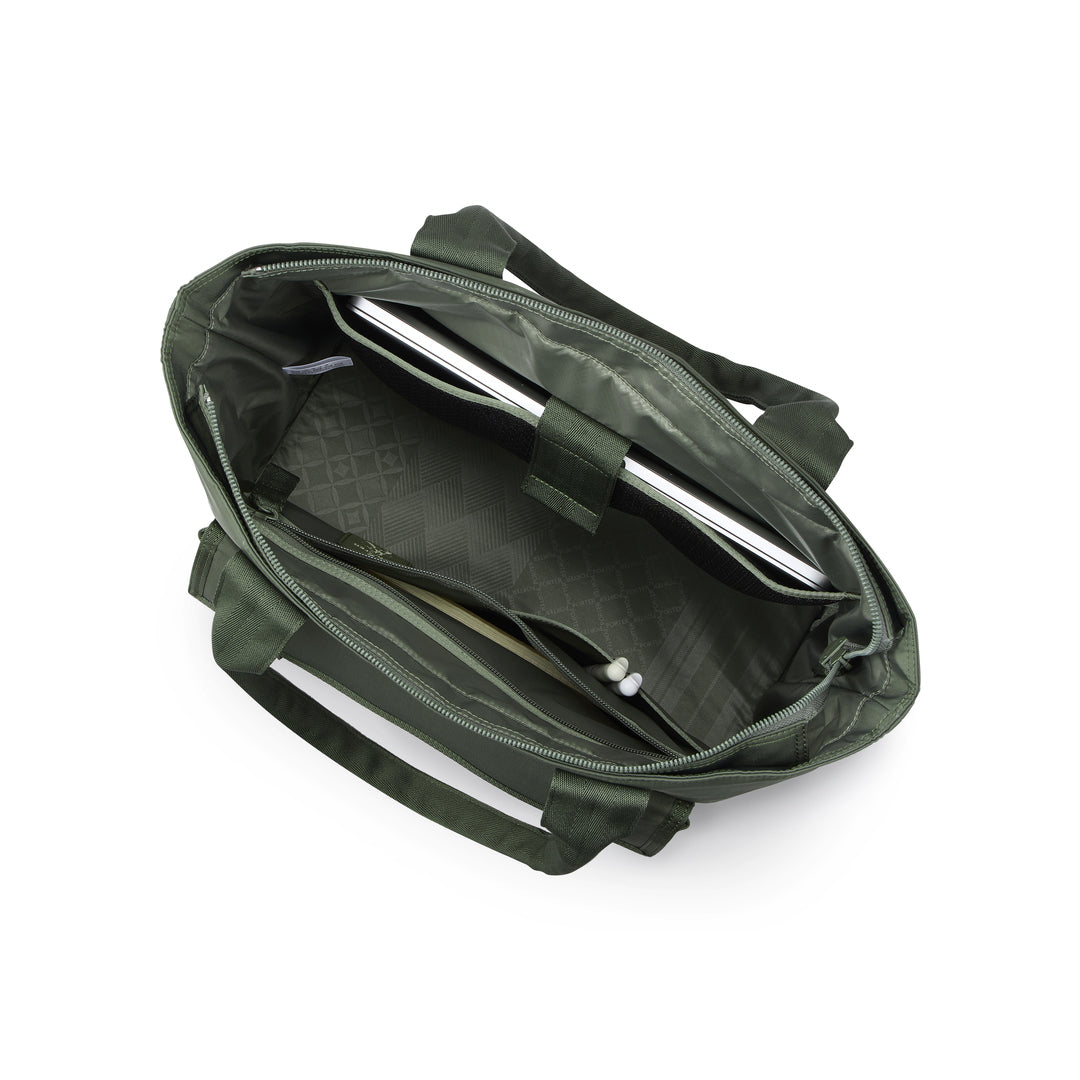 PORTER INTERNATIONAL Anchor Tote (M) 'Forest Green' - open main compartment