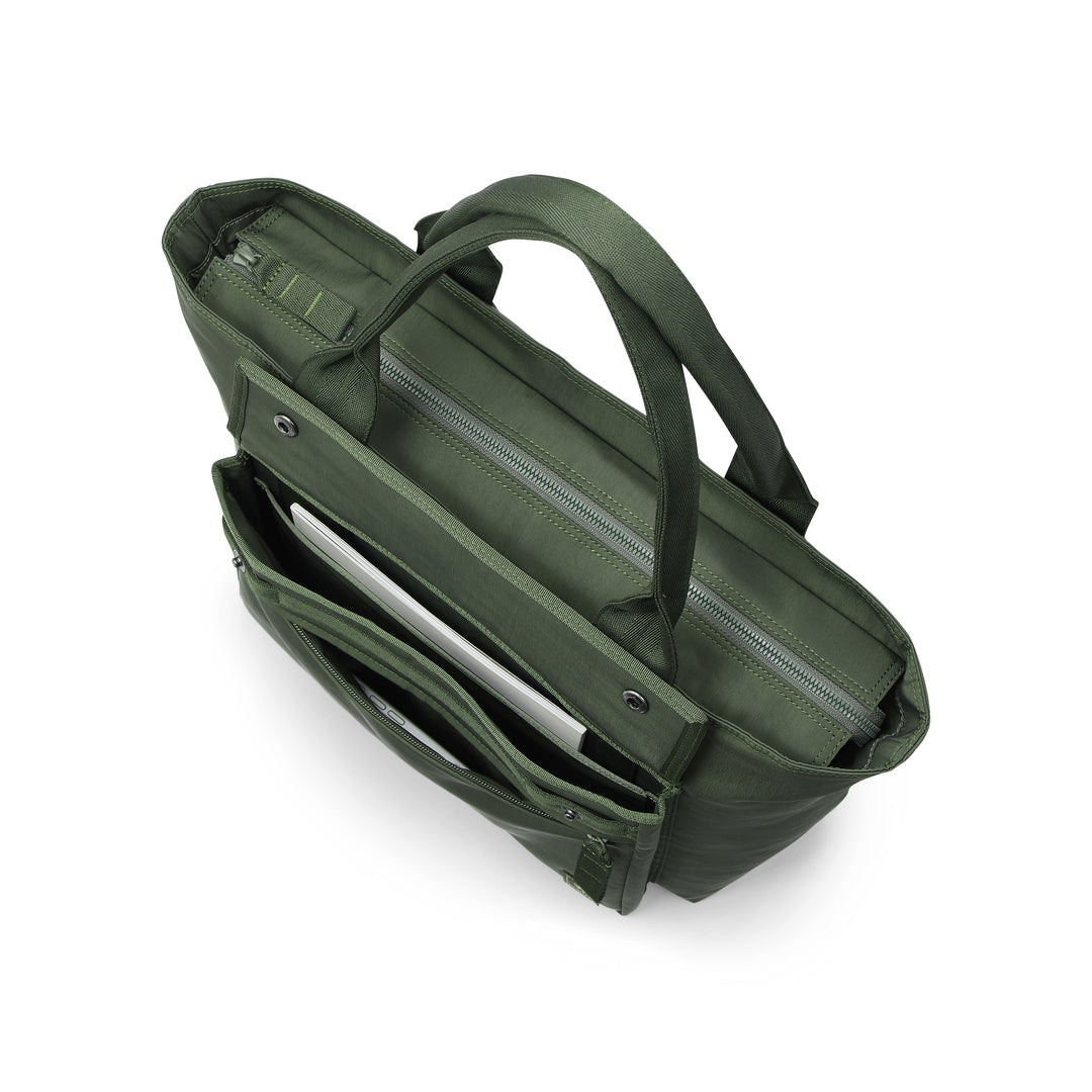 PORTER INTERNATIONAL Anchor Tote (M) 'Forest Green' - open front compartment