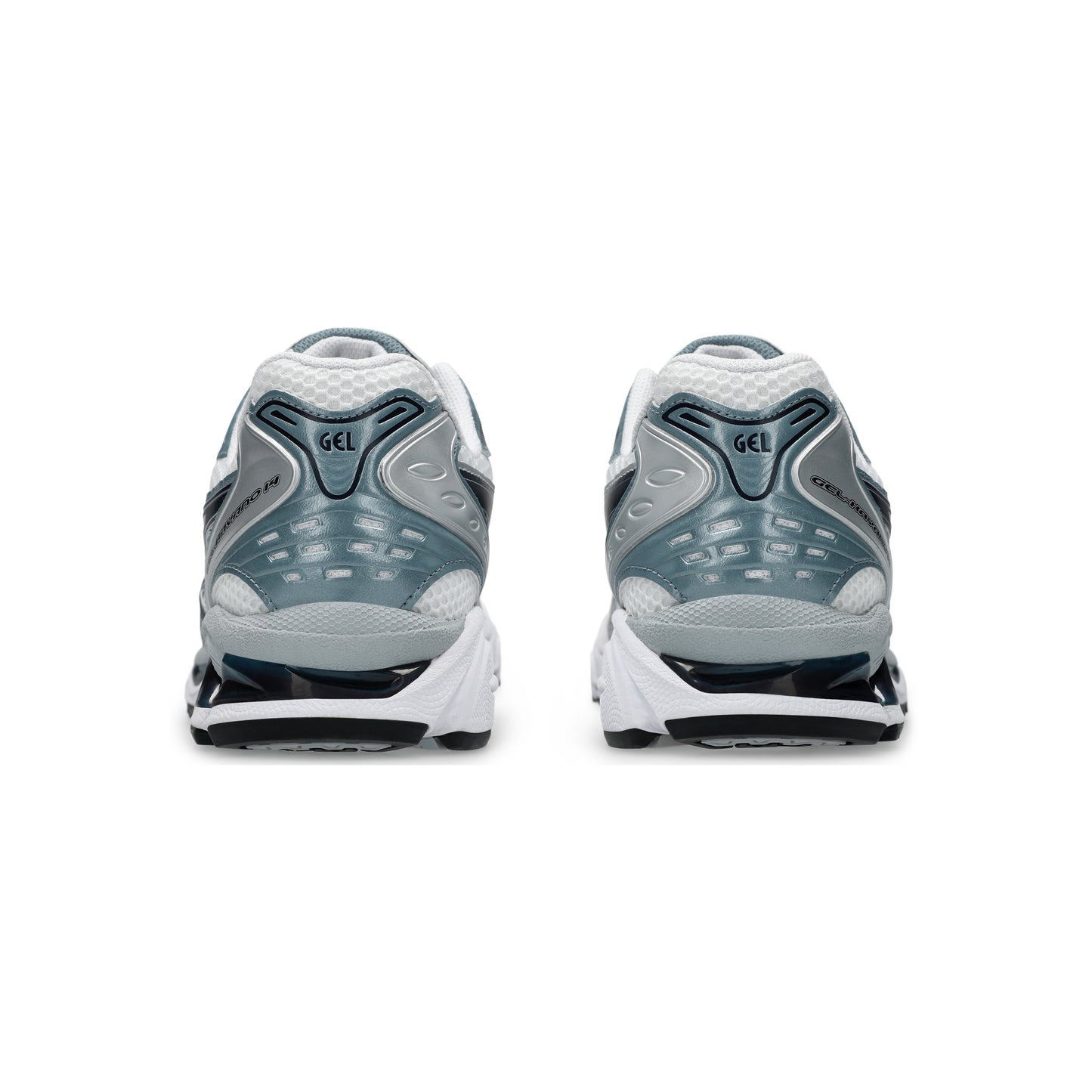 Asics GEL-Kayano 14 White/Fjord Grey running shoes with GEL™ cushioning and durable outsole