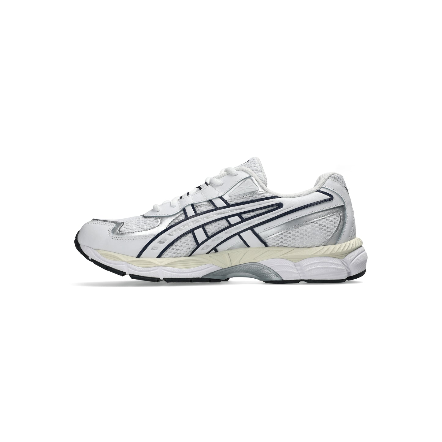 ASICS GEL-NYC 2055 White Midnight sneaker with GEL cushioning breathable mesh upper and retro running design