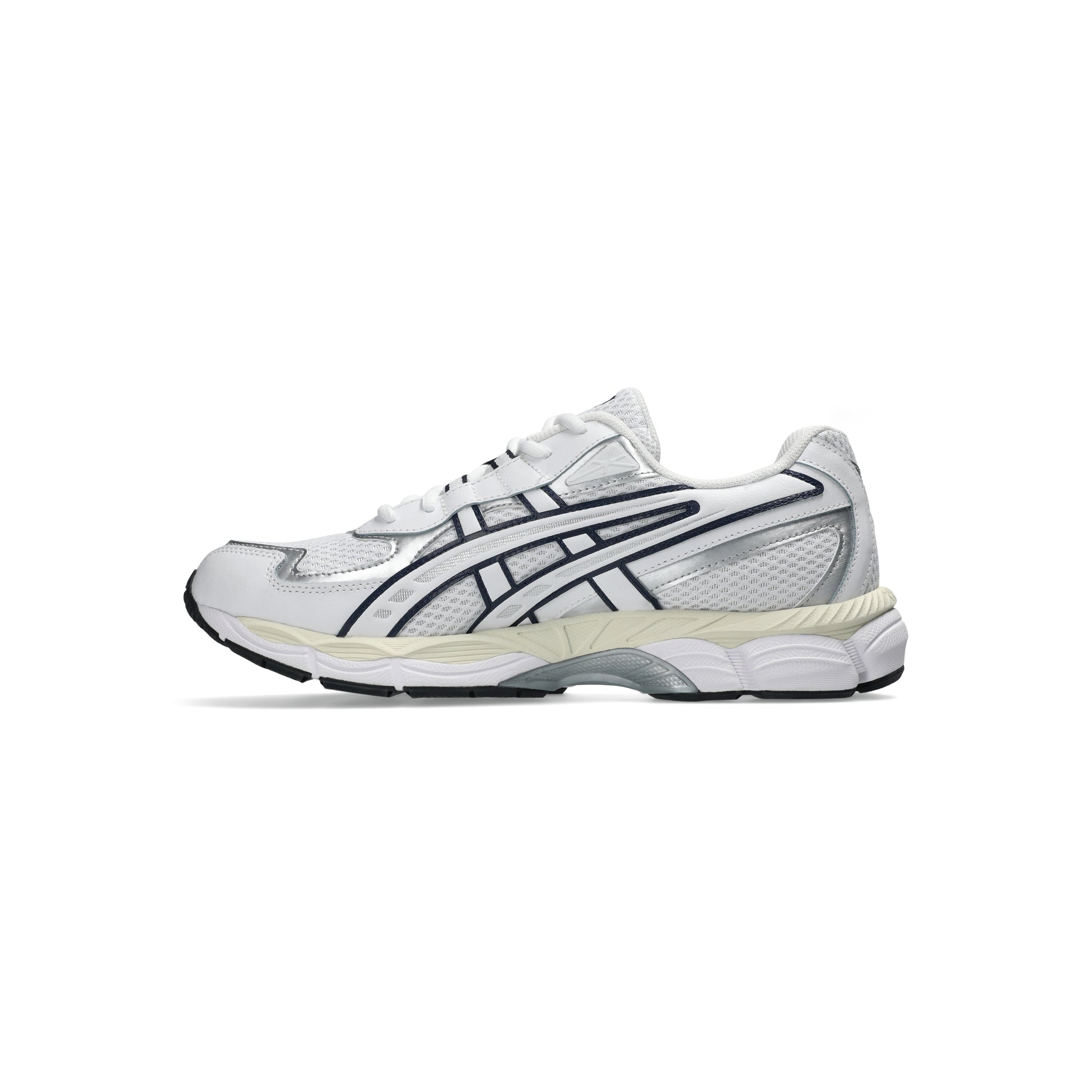 ASICS GEL-NYC 2055 White Midnight sneaker with GEL cushioning breathable mesh upper and retro running design