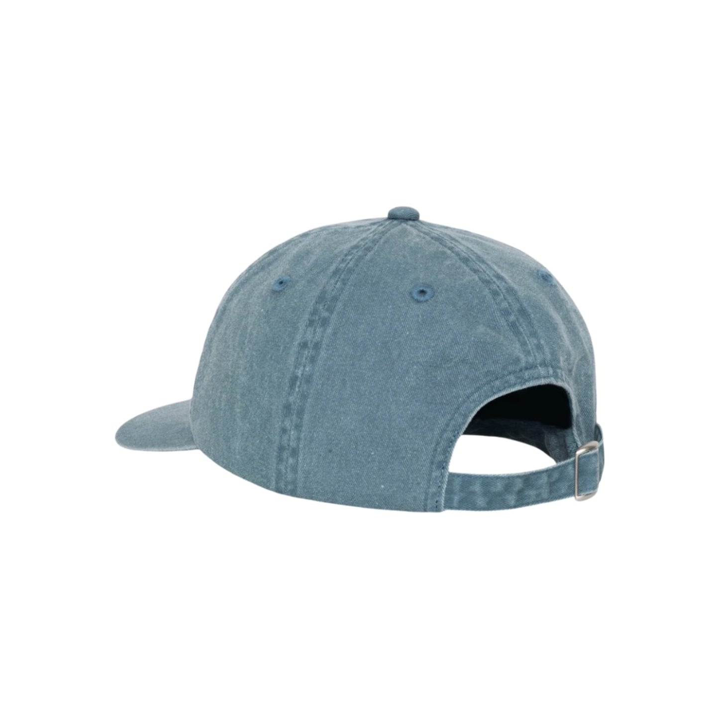 Stüssy Basic Cap Washed Ink Blue embroidered logo detail