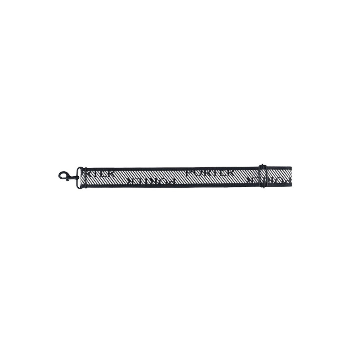 PORTER INTERNATIONAL Shoulder Strap Black adjustable woven bag strap metal hooks branded design
