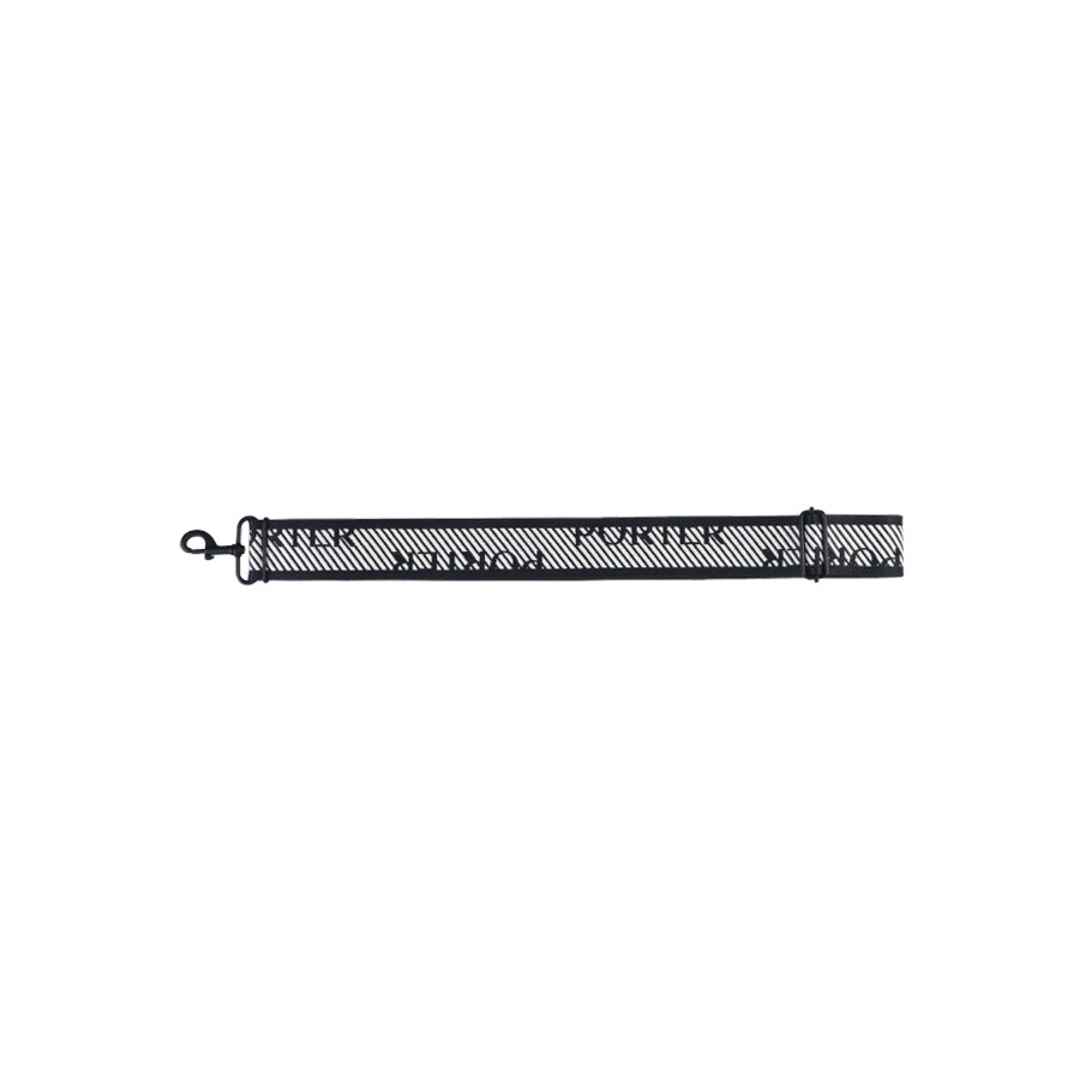 PORTER INTERNATIONAL Shoulder Strap Black adjustable woven bag strap metal hooks branded design