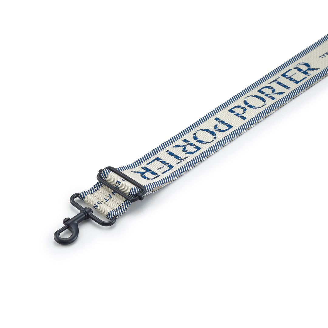 PORTER INTERNATIONAL Accessory Shoulder Strap 'Blue' - reverse clasp and adjustment hardware detail