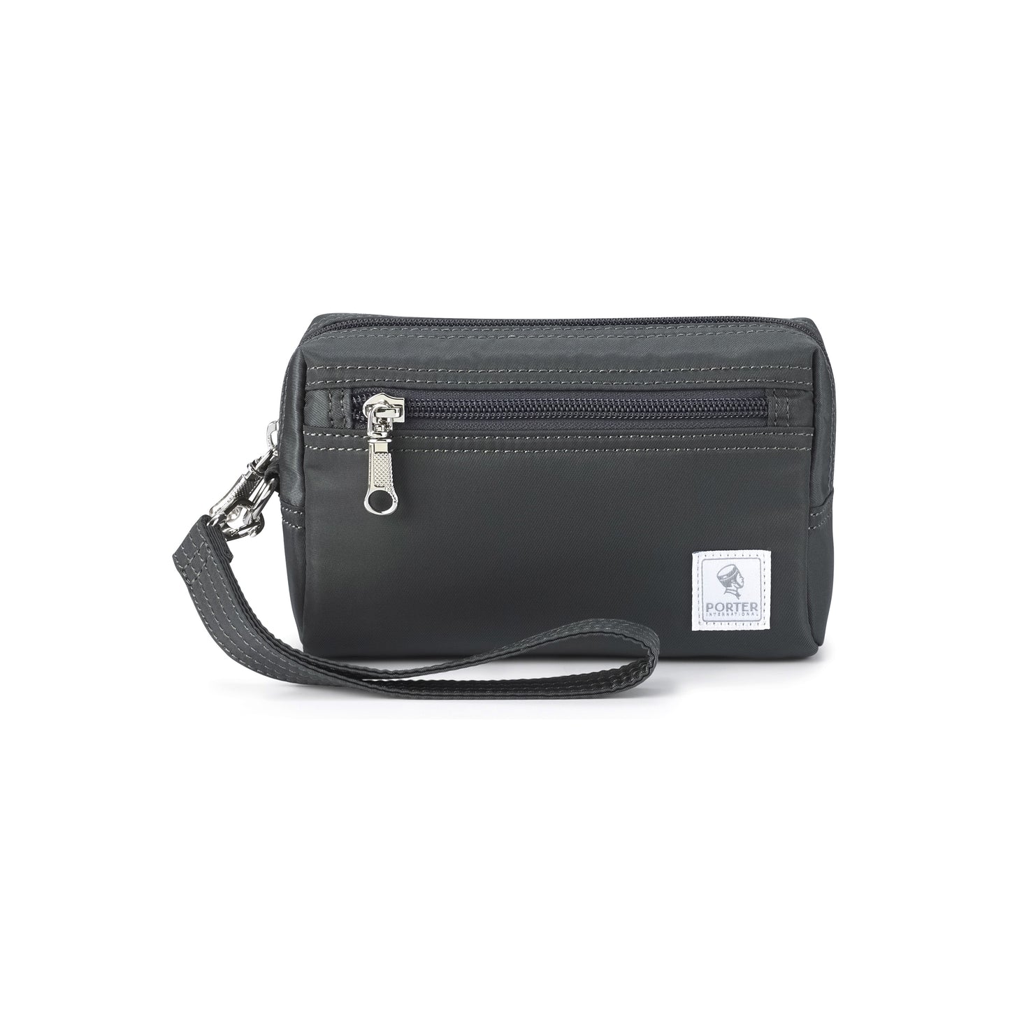 PORTER INTERNATIONAL Small Pouch Bag Ask Grey nylon pouch compact utility bag lightweight everyday accessory
