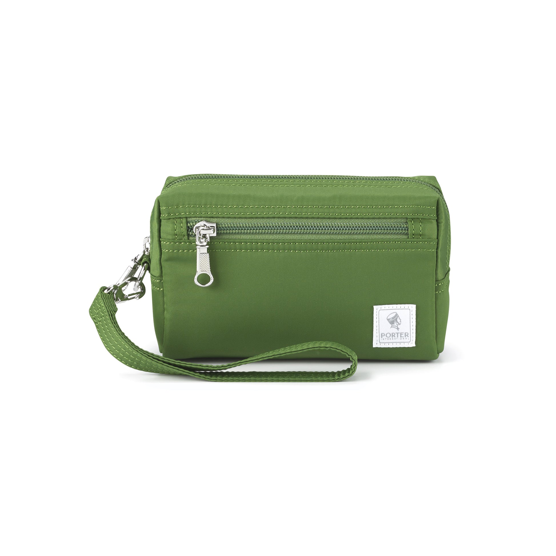 PORTER INTERNATIONAL Small Pouch Bag Grass Green nylon pouch compact utility bag lightweight everyday accessory