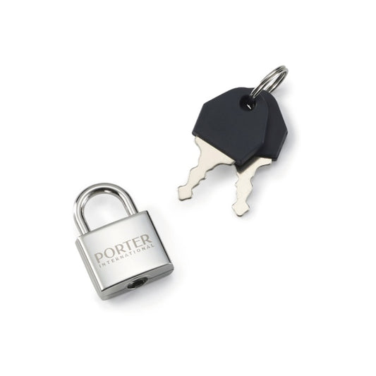 PORTER INTERNATIONAL metal padlock and key set with two keys for luggage bags and everyday security
