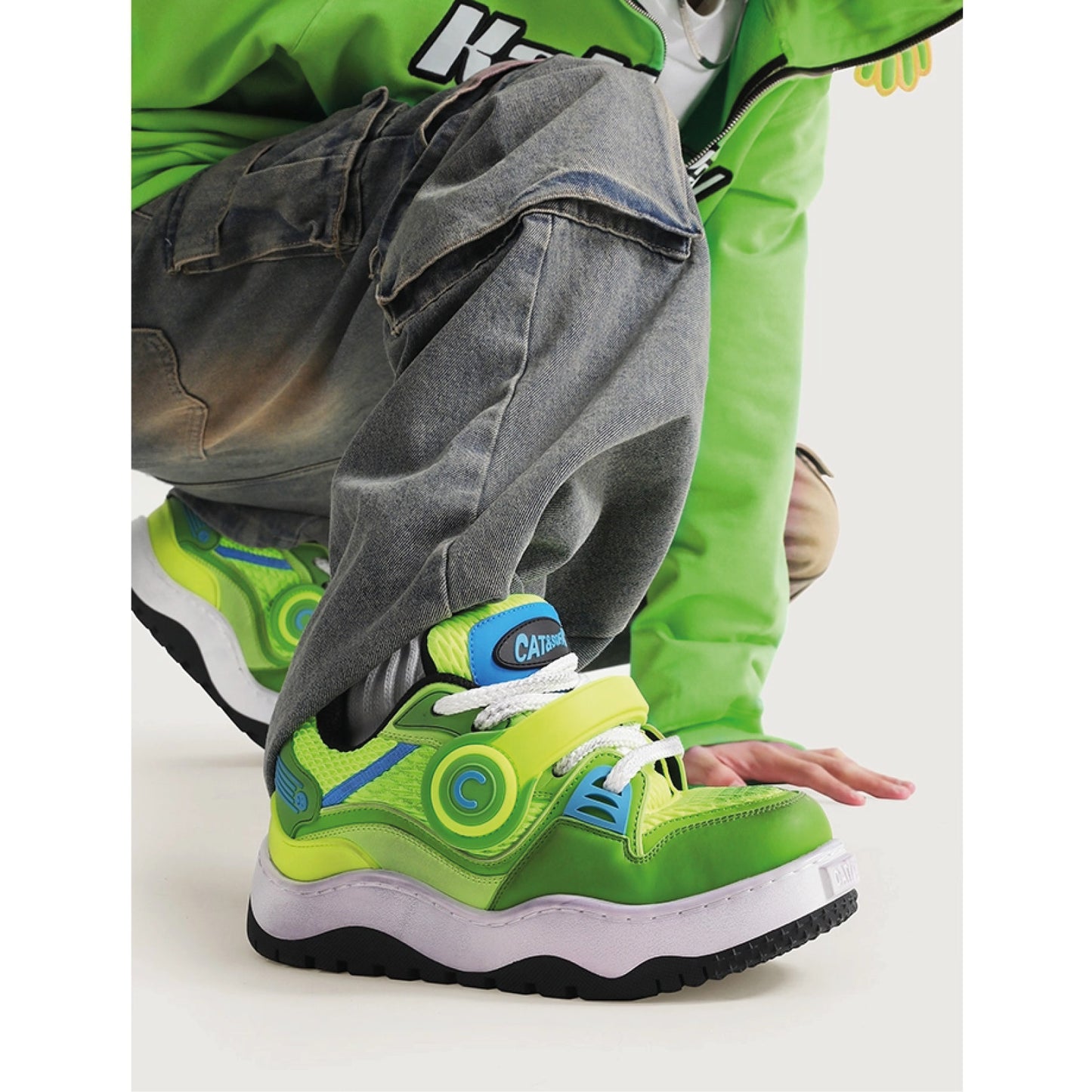 Cat & Sofa Headphone Shoes 'Lime Green'