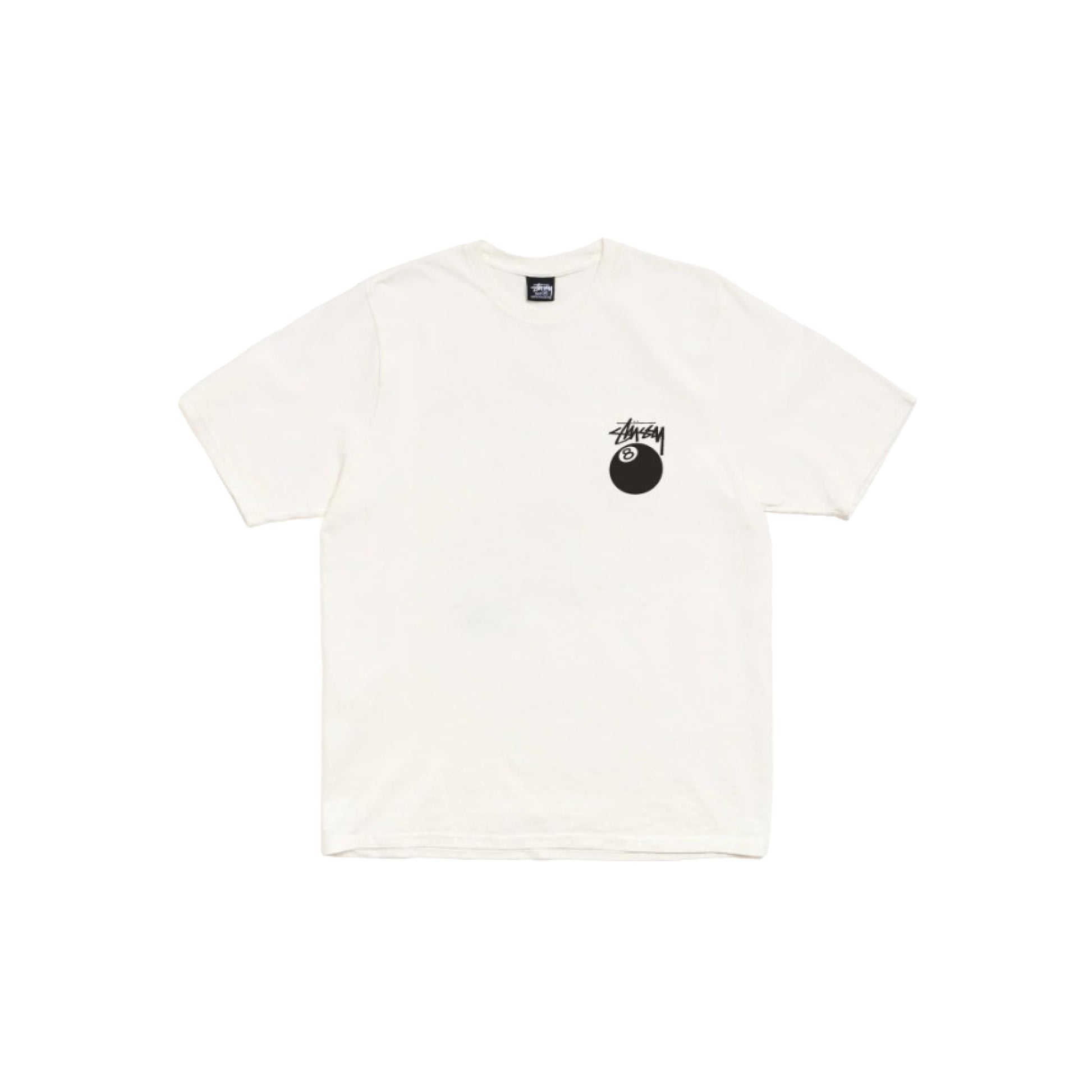 Stüssy 8 Ball Tee Pigment Dyed Natural graphic t-shirt streetwear vintage wash iconic logo