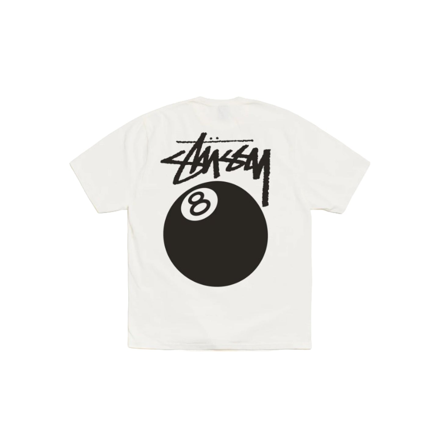 Stüssy 8 Ball Tee Pigment Dyed Natural graphic t-shirt streetwear vintage wash iconic logo