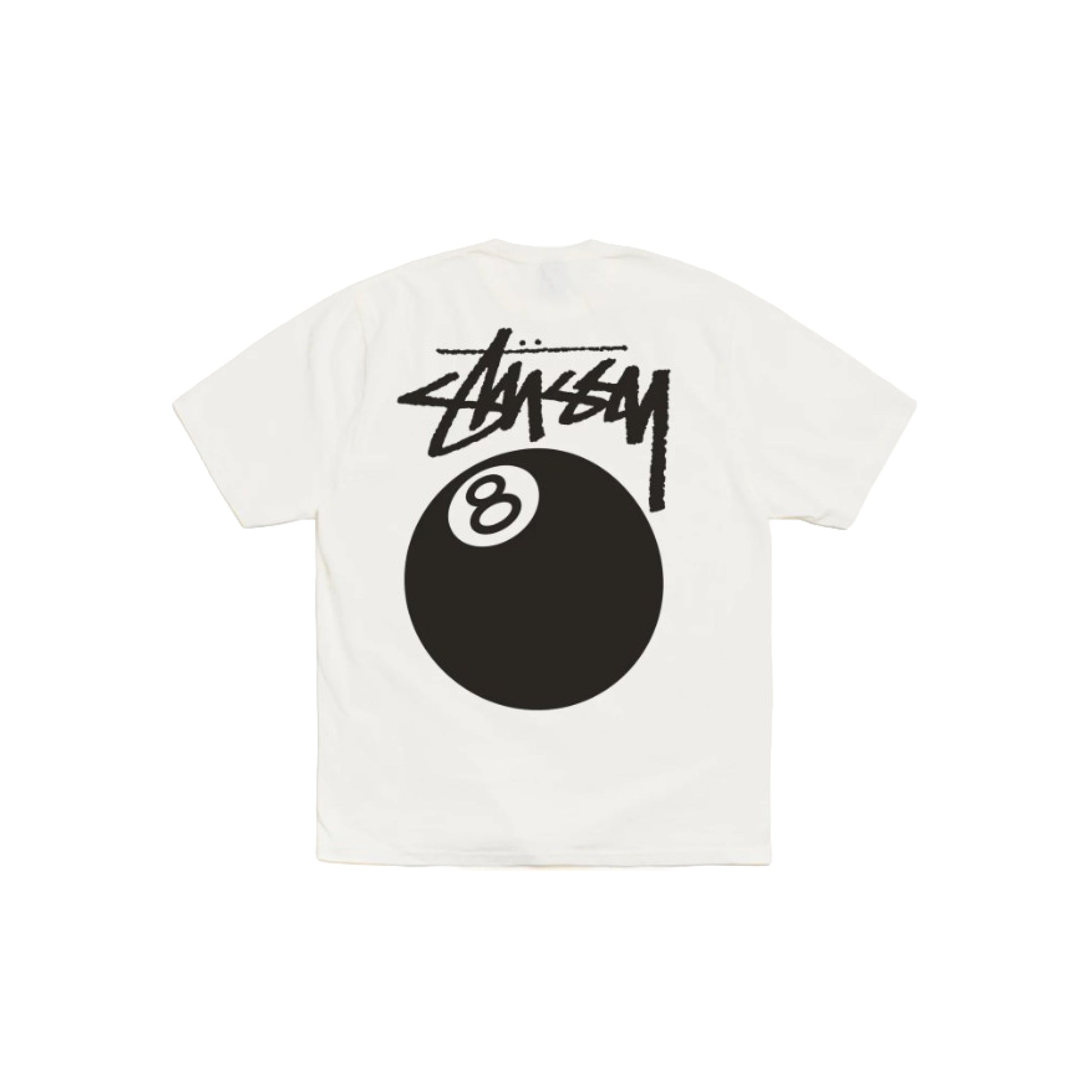 Stüssy 8 Ball Tee Pigment Dyed Natural graphic t-shirt streetwear vintage wash iconic logo