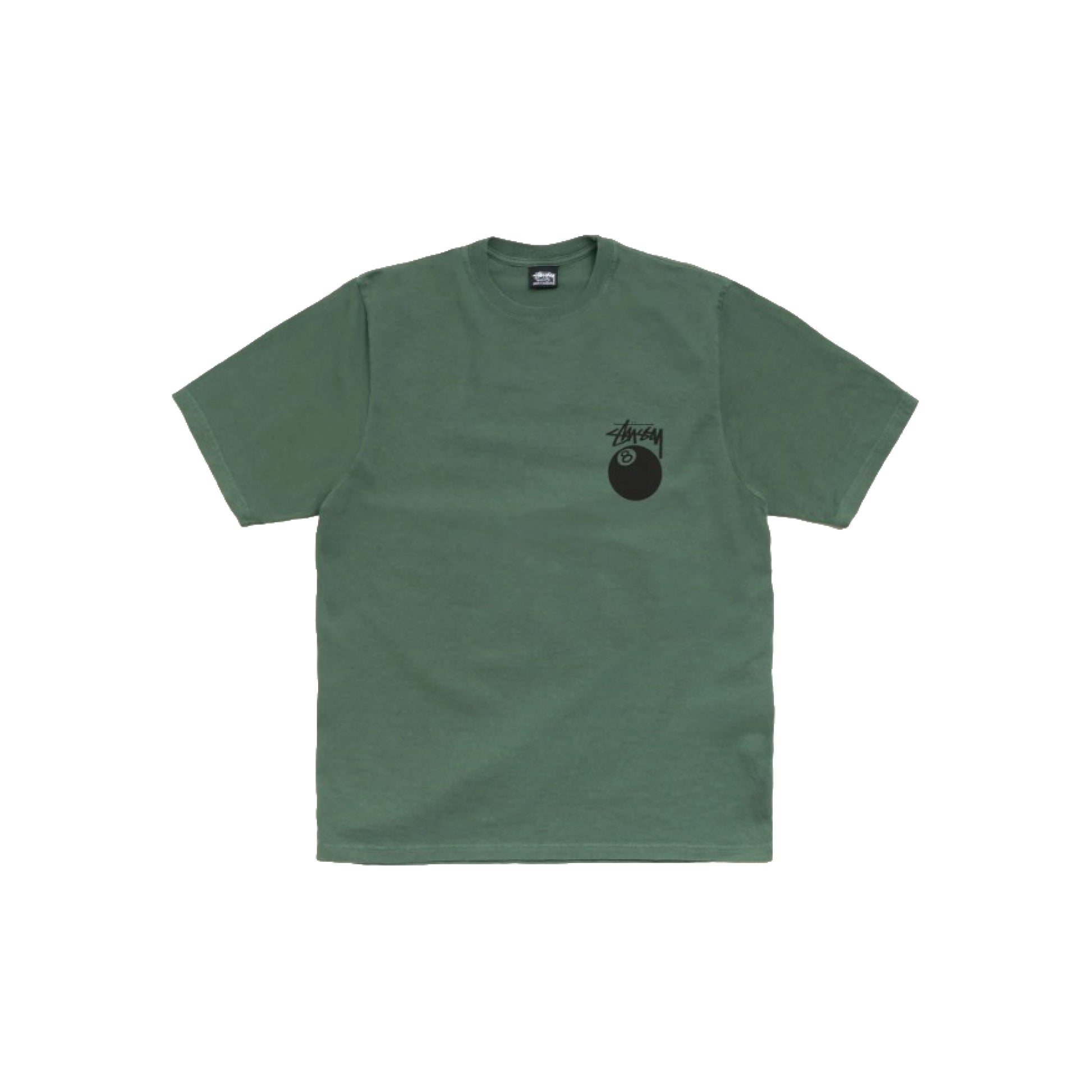 Stüssy 8 Ball Tee Pigment Dyed Pine graphic t-shirt streetwear vintage wash iconic logo