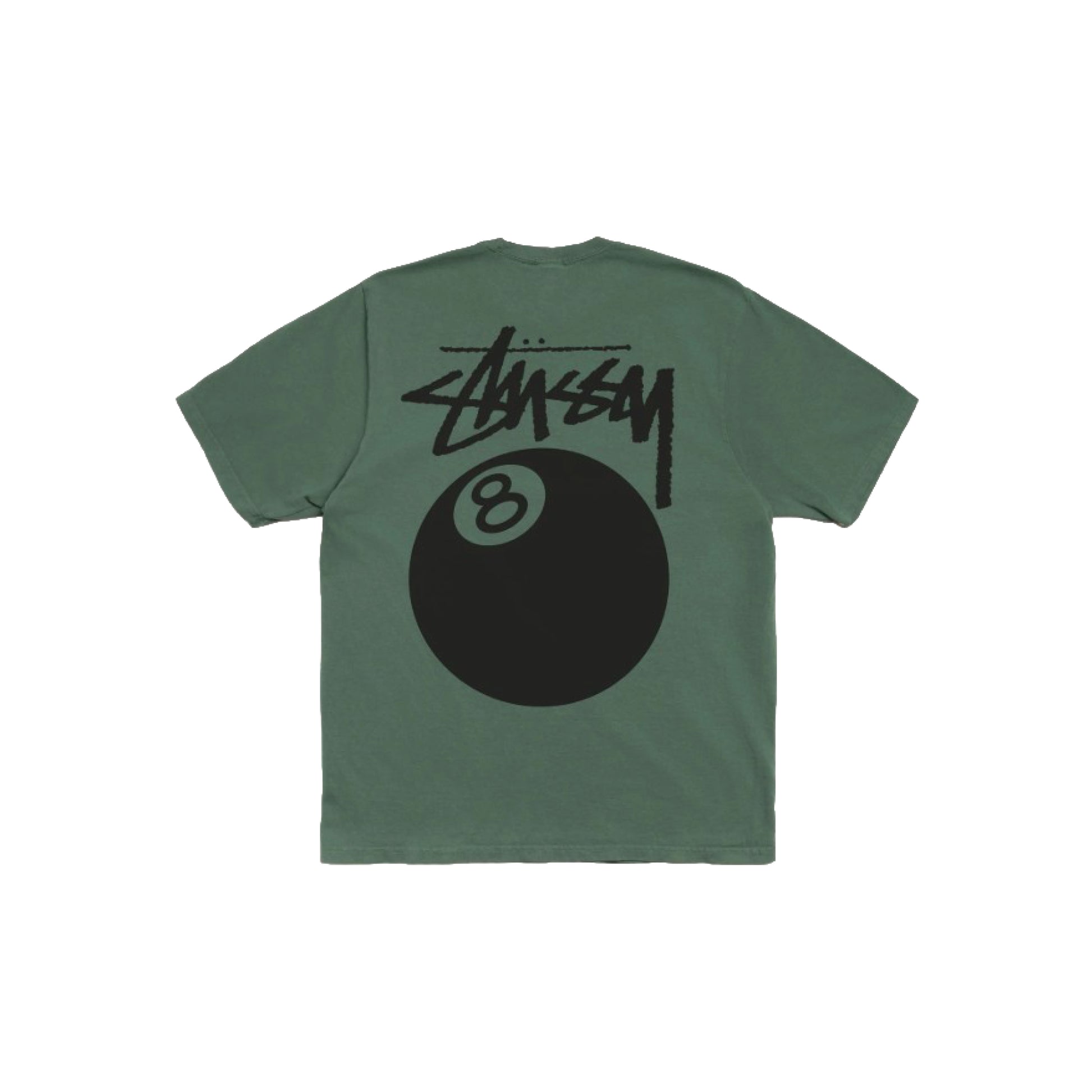 Stüssy 8 Ball Tee Pigment Dyed Pine graphic t-shirt streetwear vintage wash iconic logo