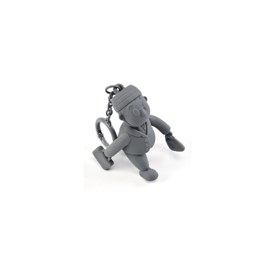 PORTER INTERNATIONAL Porter Man Keychain GWP Grey character keychain collectible bag accessory monochrome design