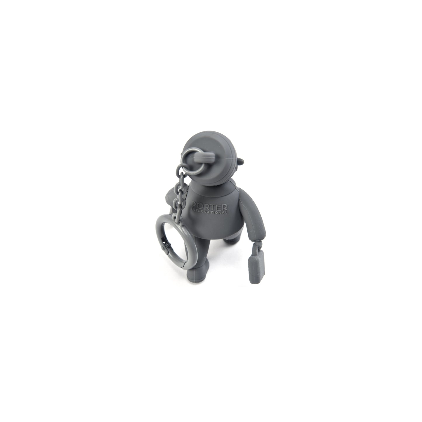 PORTER INTERNATIONAL Porter Man Keychain GWP Grey character keychain collectible bag accessory monochrome design