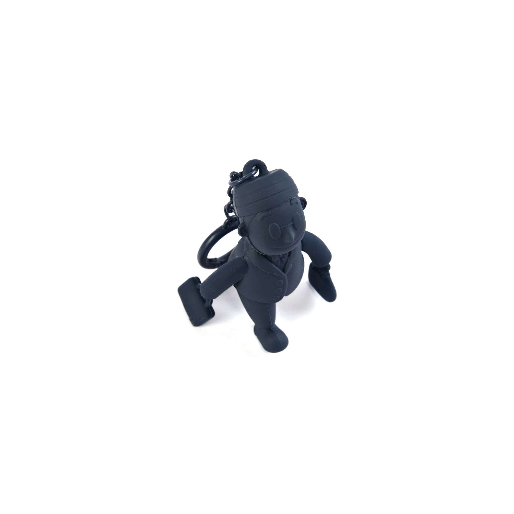 PORTER INTERNATIONAL Porter Man Keychain GWP Blue collectible silicone mascot keychain with movable limbs and key ring
