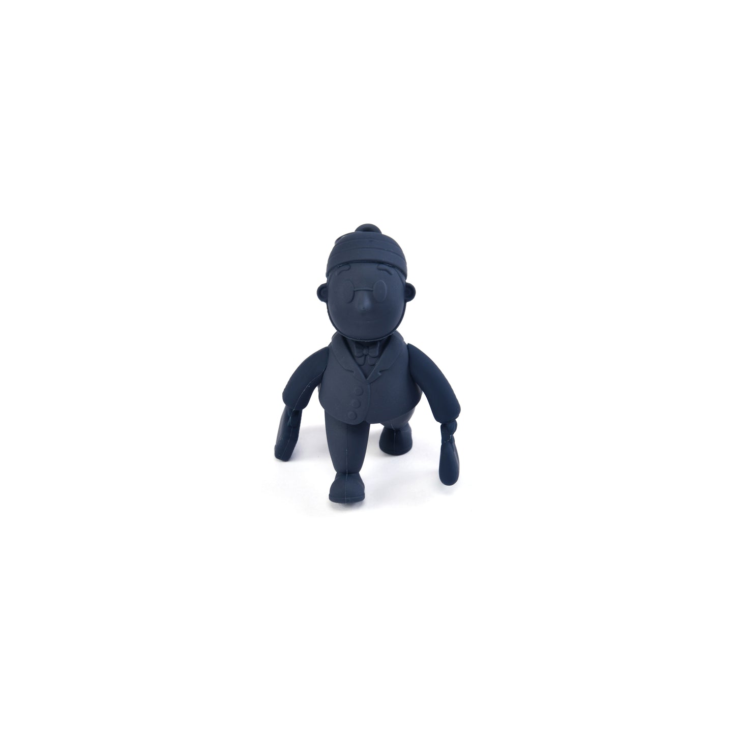 PORTER INTERNATIONAL Porter Man Keychain GWP Blue collectible silicone mascot keychain with movable limbs and key ring