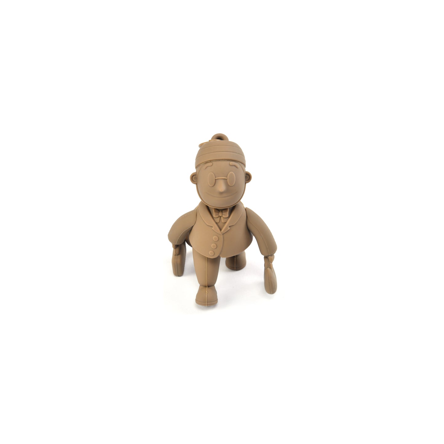 PORTER INTERNATIONAL Porter Man Keychain GWP Camel Brown collectible silicone mascot keychain with movable limbs and key ring