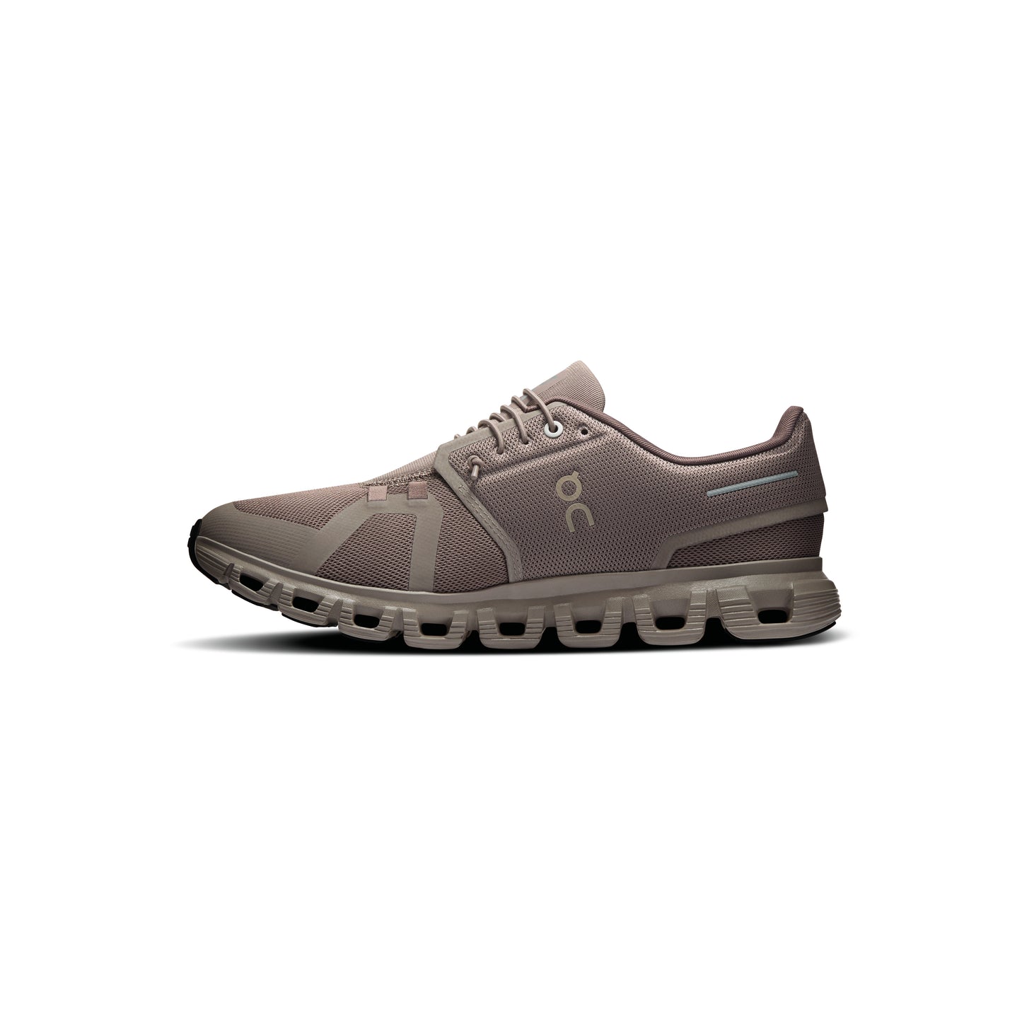 ON Cloud 6 Ash Cinder sneaker with CloudTec cushioning breathable mesh upper and lightweight everyday comfort