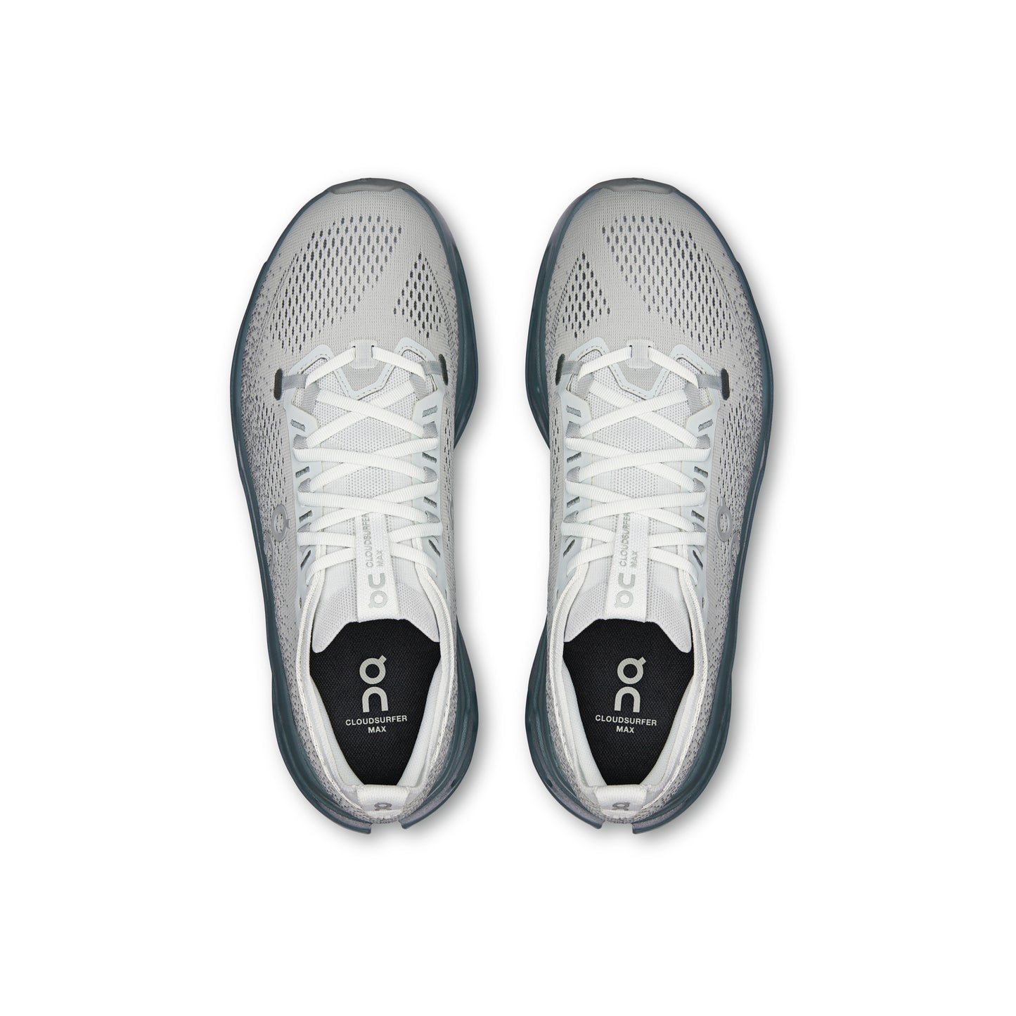 ON Cloudsurfer Max Iceberg Olive running shoe with CloudTec Phase cushioning high-stack midsole and breathable mesh upper