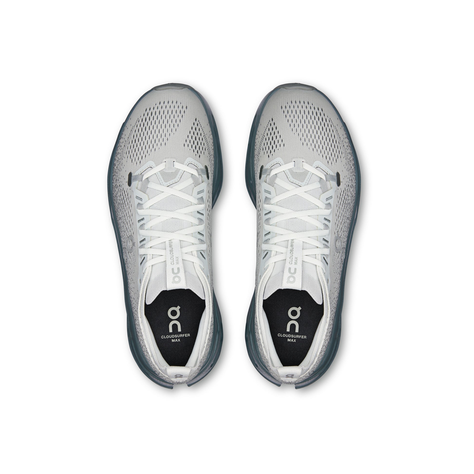 ON Cloudsurfer Max Iceberg Olive running shoe with CloudTec Phase cushioning high-stack midsole and breathable mesh upper