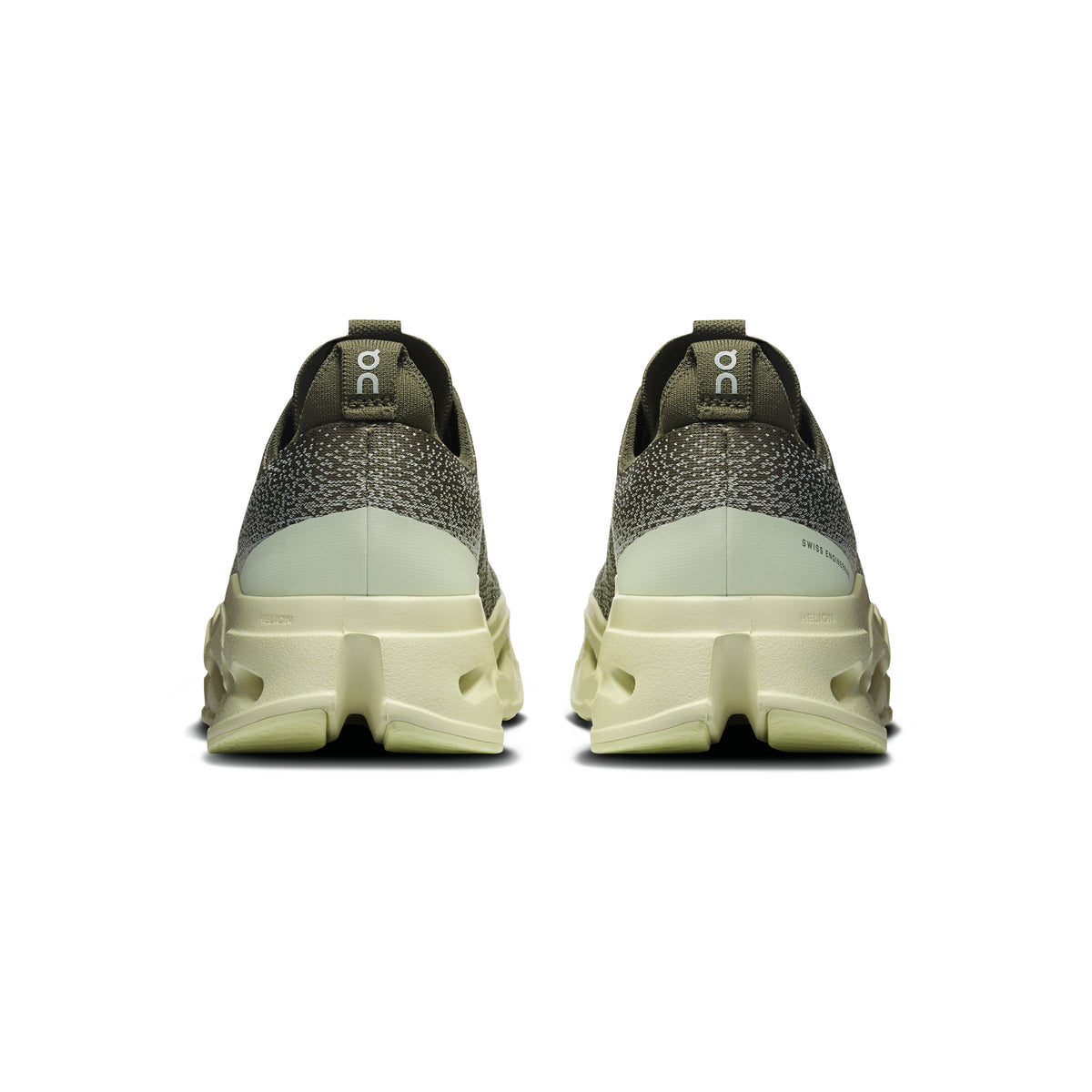 ON Cloudsurfer Max Olive Seedling running shoe with CloudTec Phase cushioning Helion superfoam and breathable mesh upper